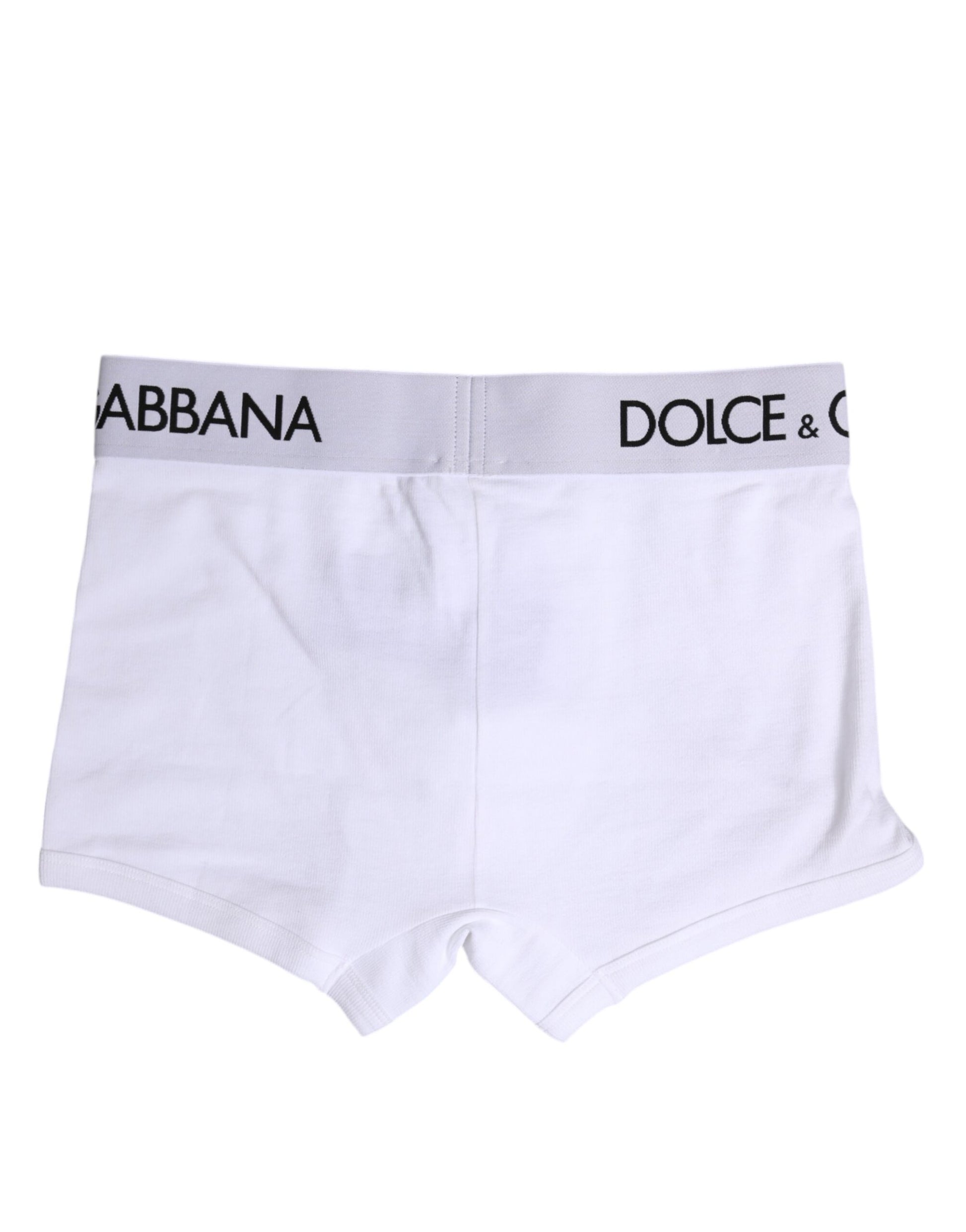 Dolce &amp; Gabbana – Boxershorts aus Stretch-Baumwolle in normaler Größe in Weiß