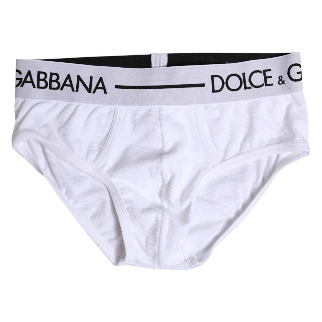 Dolce &amp; Gabbana – Weiße Slips aus Stretch-Baumwolle in normaler Passform