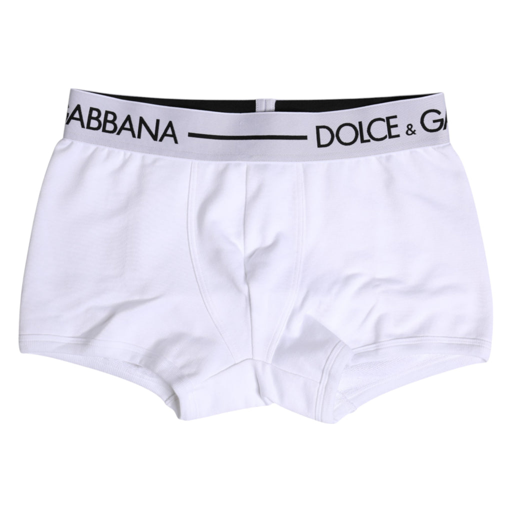 Dolce &amp; Gabbana – Boxershorts aus Stretch-Baumwolle in normaler Größe in Weiß