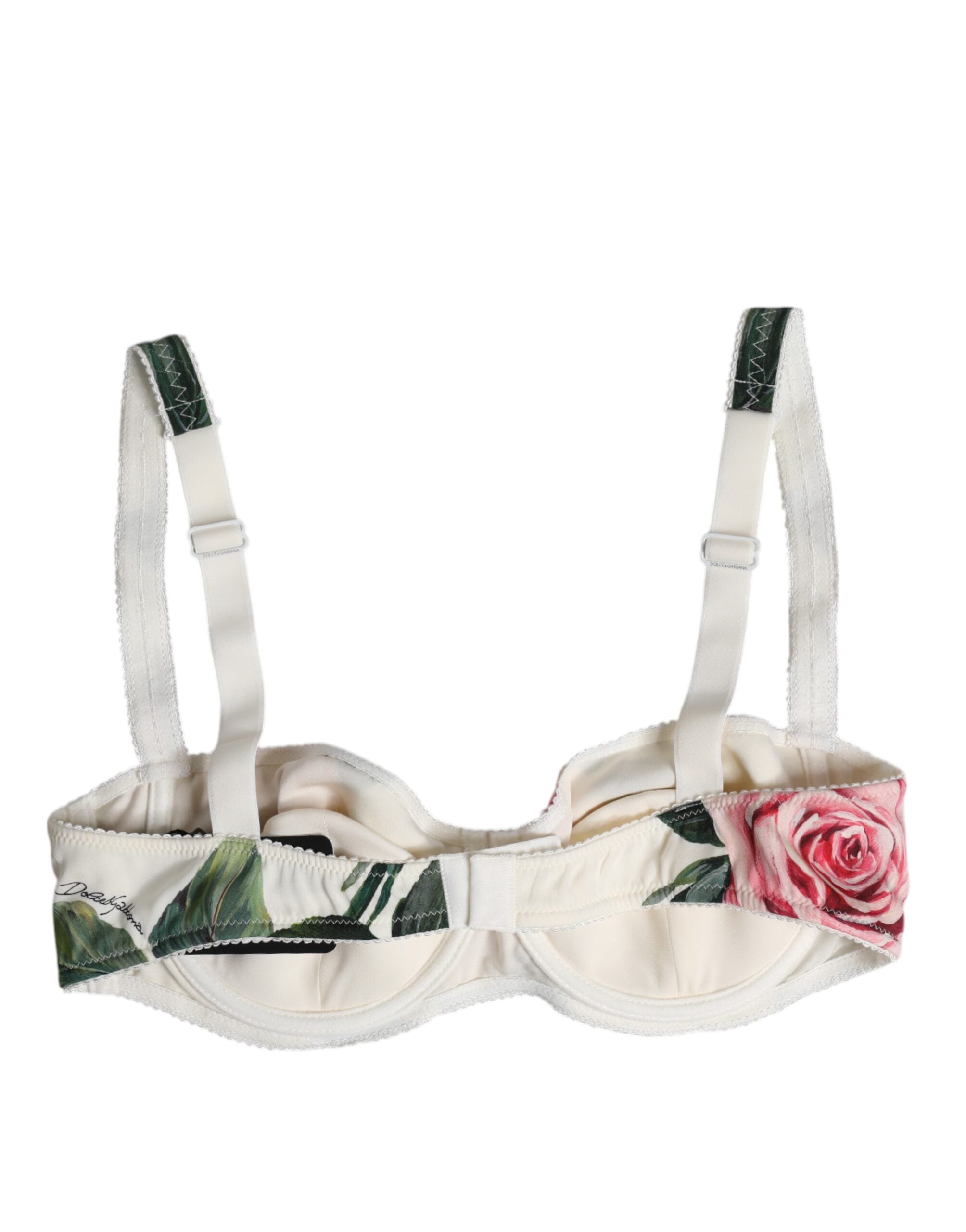 Dolce &amp; Gabbana – Balconette-BH mit Bügel und Blumenmuster in Weiß