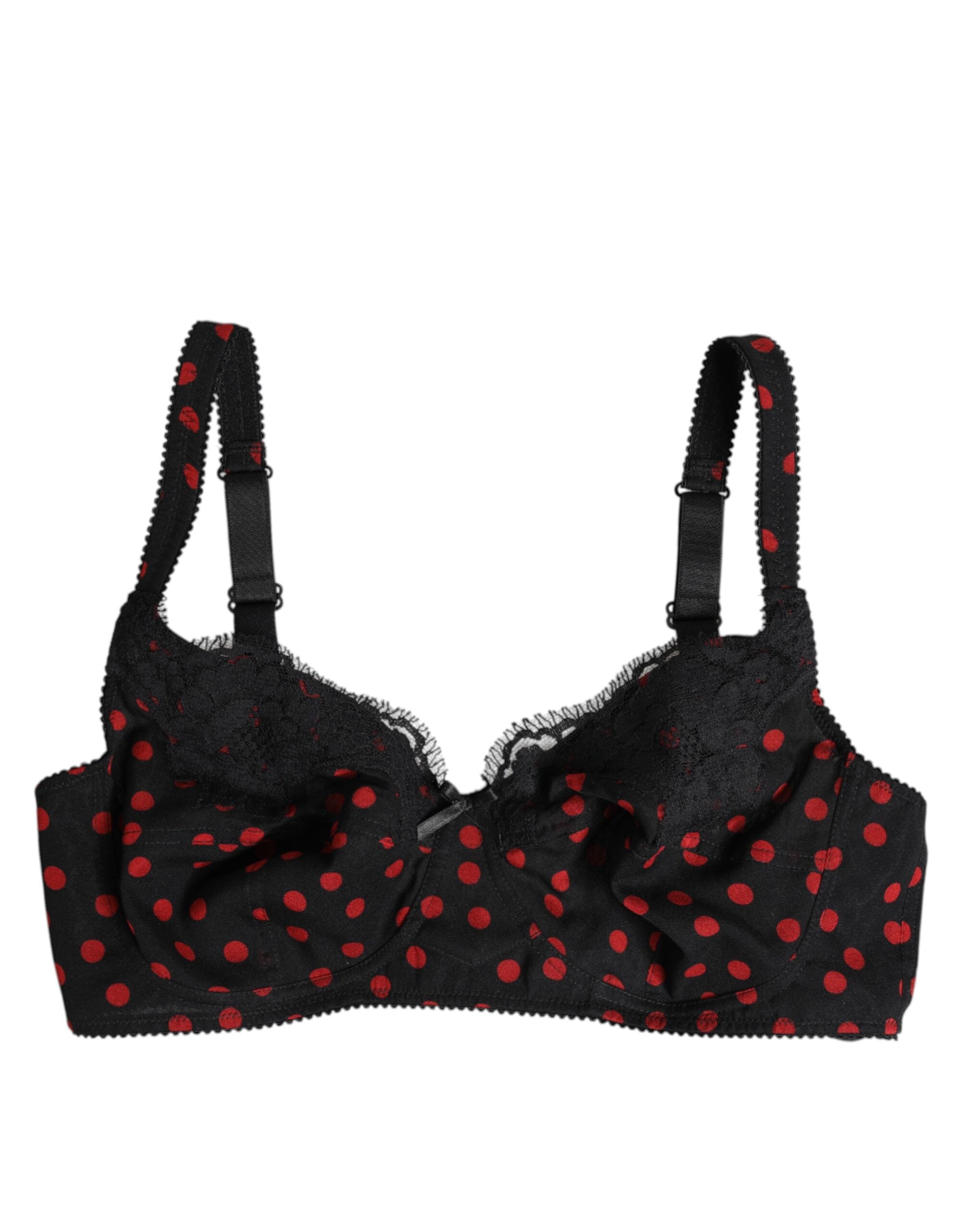 Dolce &amp; Gabbana – Balconette-Unterhose mit Bügeln und Punkten in Schwarz und Rot