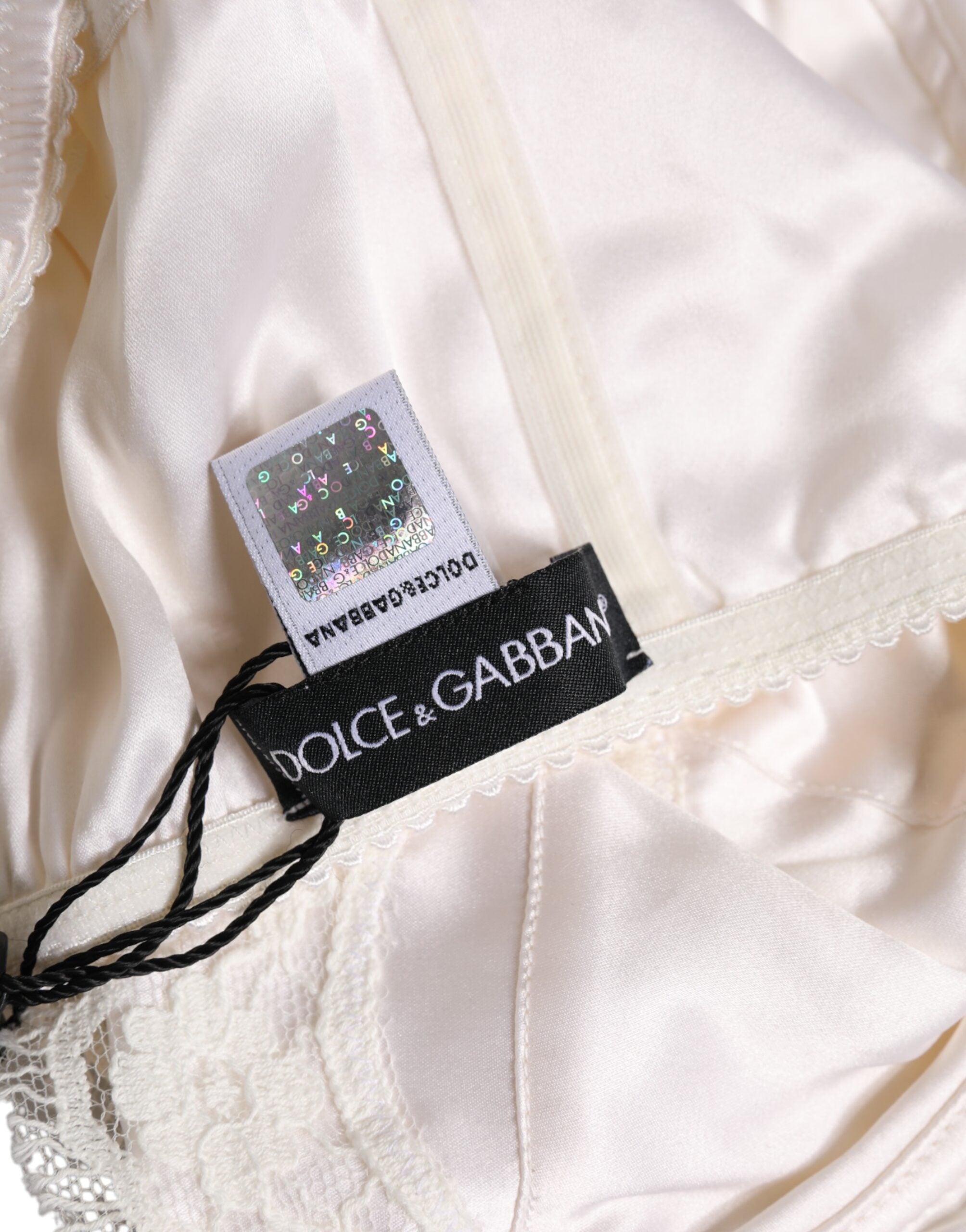 Dolce &amp; Gabbana – Balconette-BH aus weißer Seide mit Bügeln