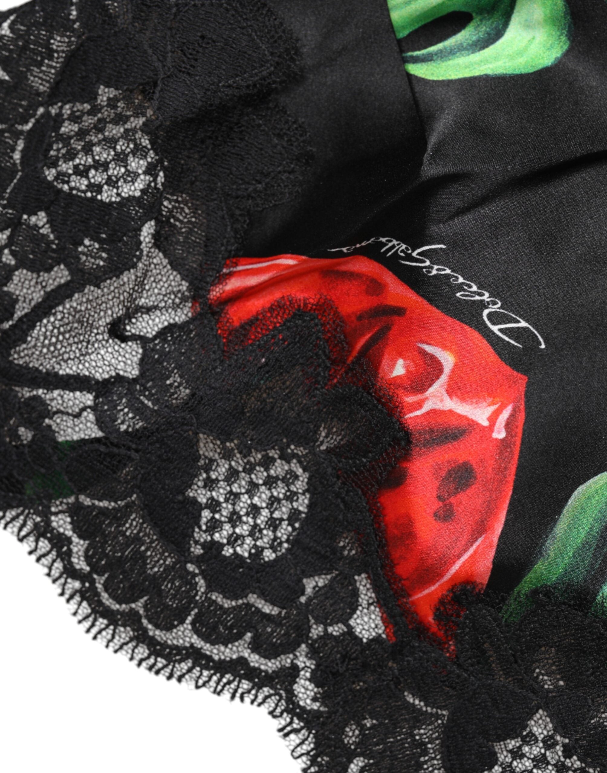 Dolce &amp; Gabbana Mehrfarbiges Seiden-Top mit Blumenmuster, Dessous und Unterwäsche