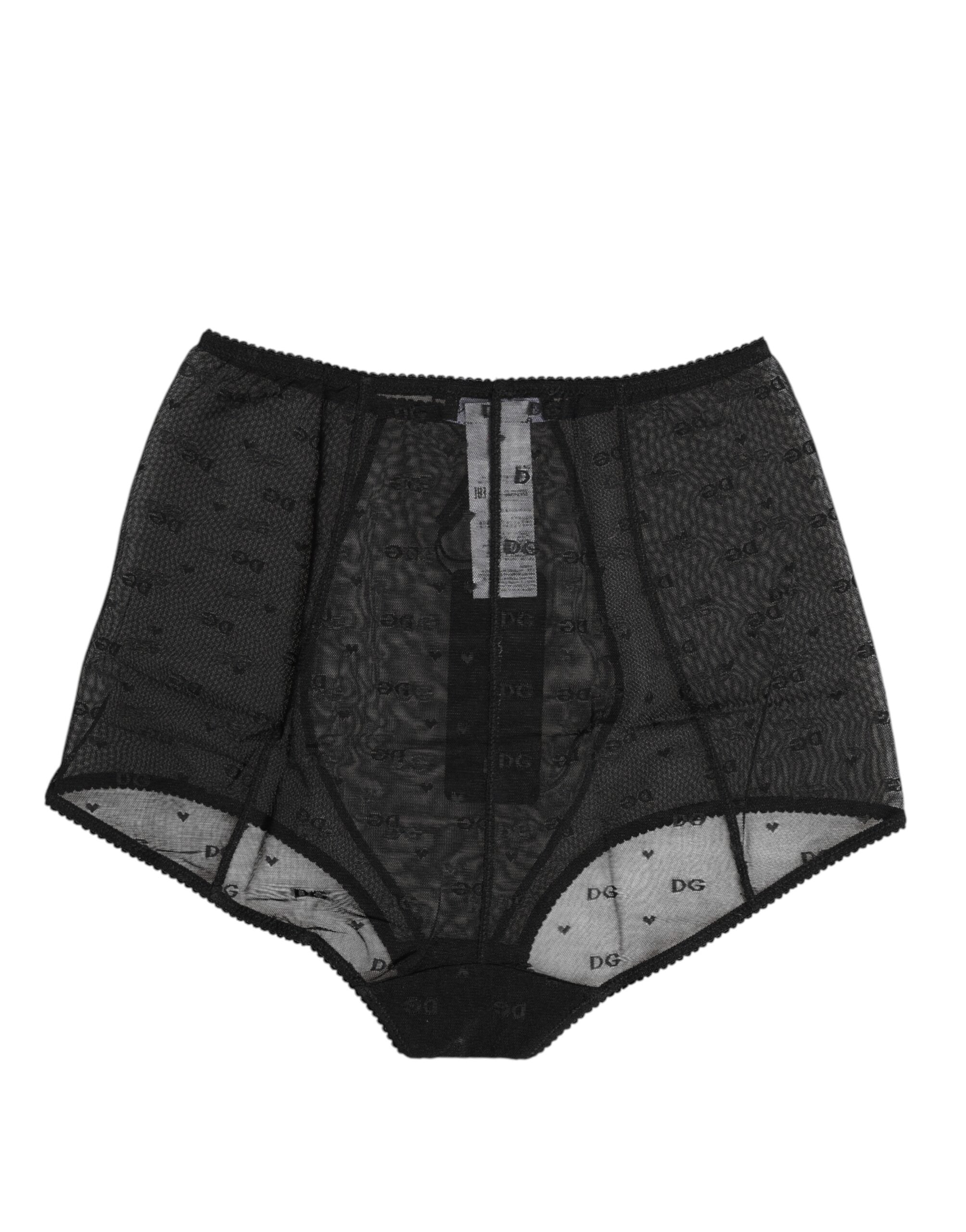 Dolce &amp; Gabbana – Schwarzes Mieder mit Logo und hoher Taille