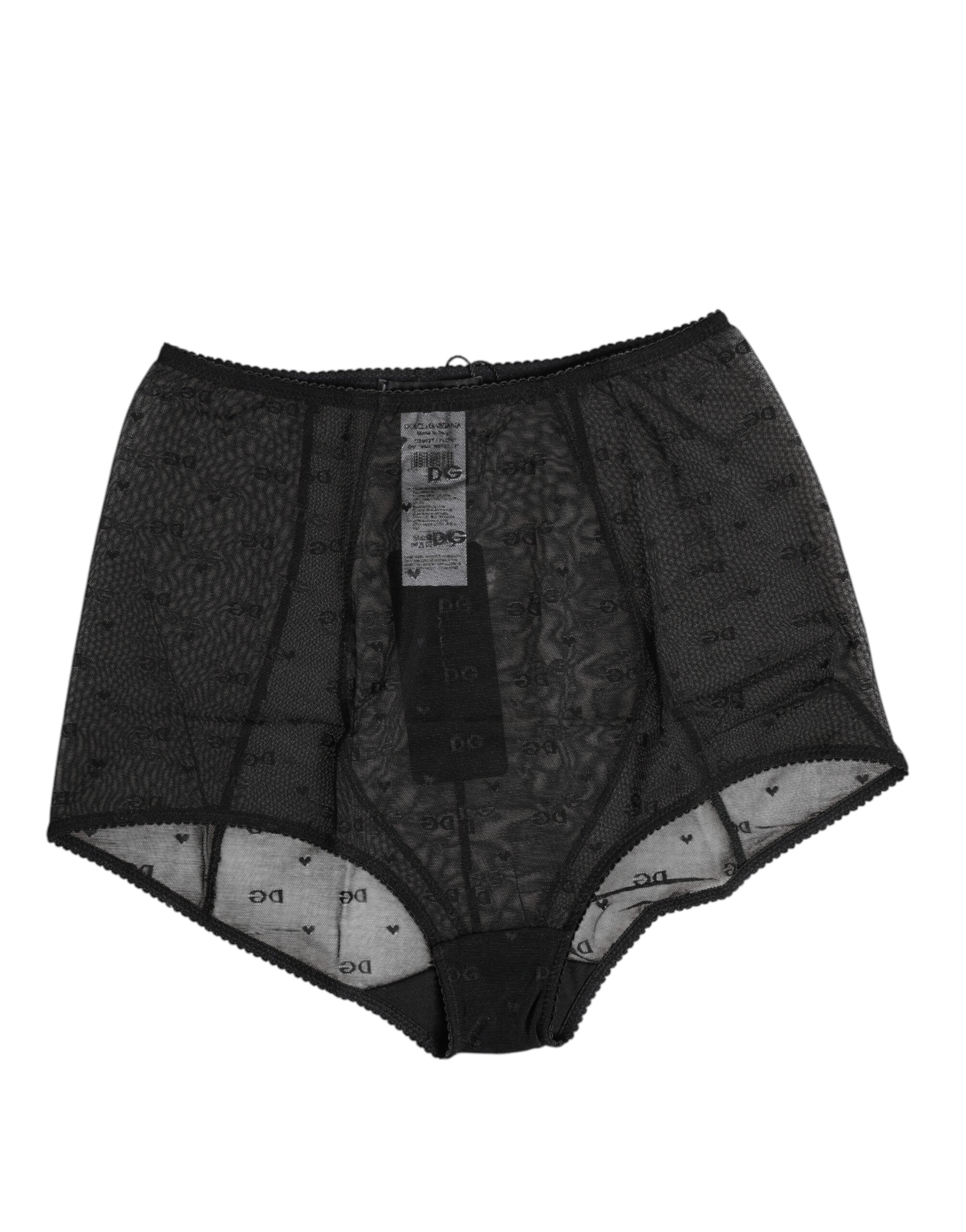 Dolce &amp; Gabbana – Schwarzes Mieder mit Logo und hoher Taille