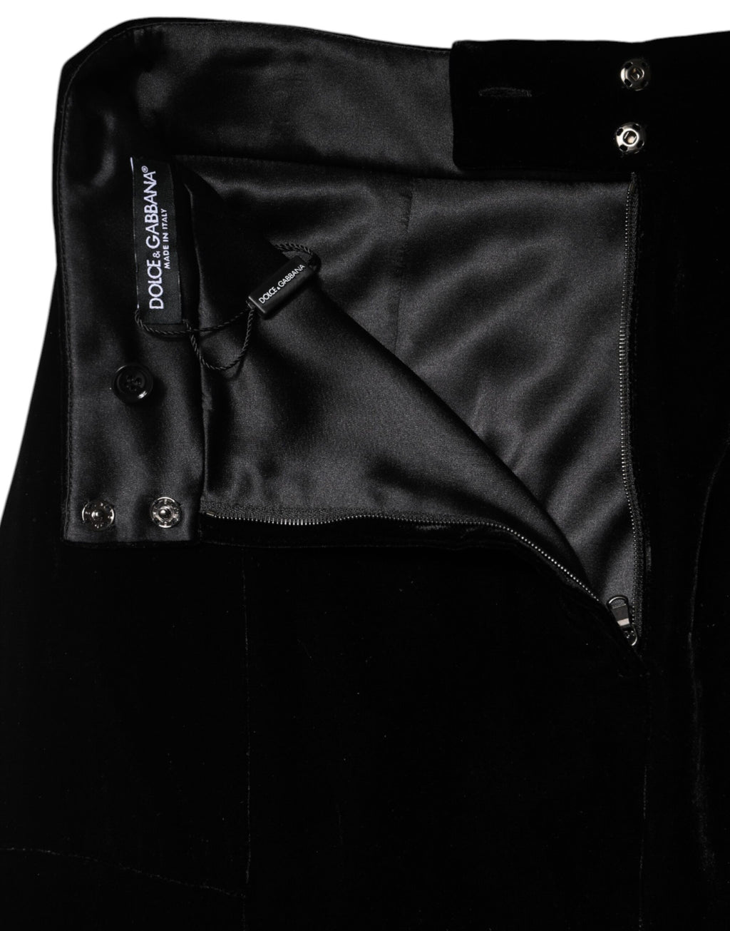 Dolce &amp; Gabbana – Schwarzer ausgestellter Midirock mit hoher Taille