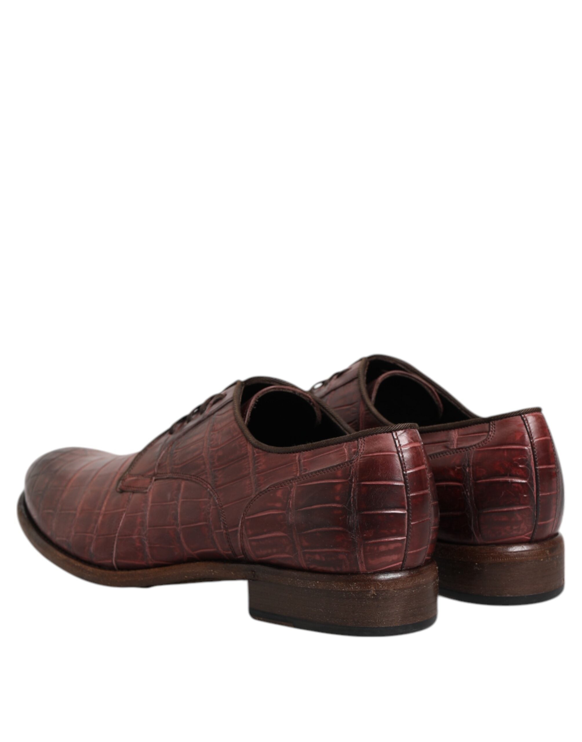 Dolce &amp; Gabbana – Burgunderrote Derby-Schuhe aus Leder zum Schnüren