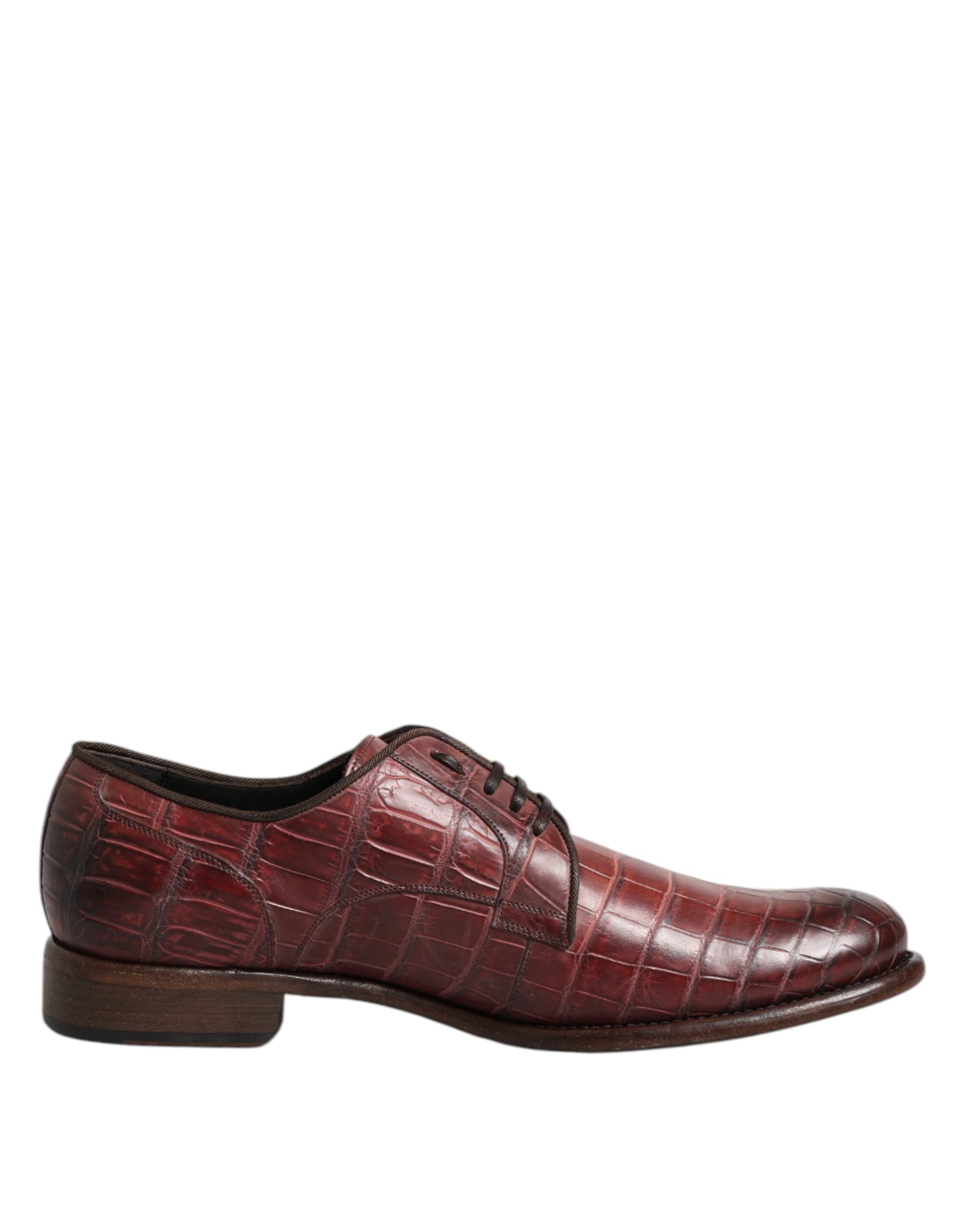 Dolce &amp; Gabbana – Burgunderrote Derby-Schuhe aus Leder zum Schnüren