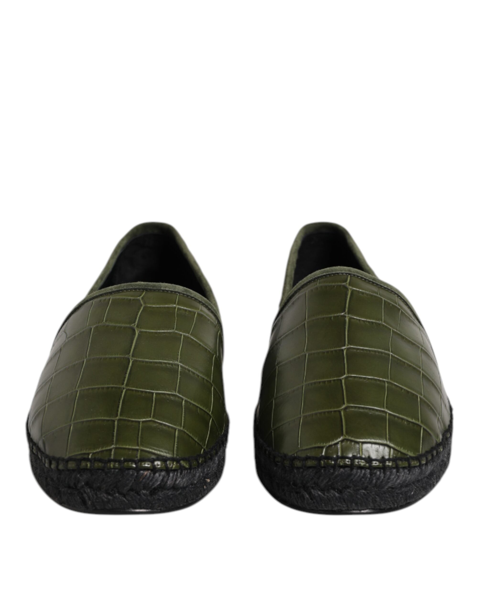 Dolce &amp; Gabbana – Espadrilles-Schlupfschuhe aus exotischem Leder in Grün