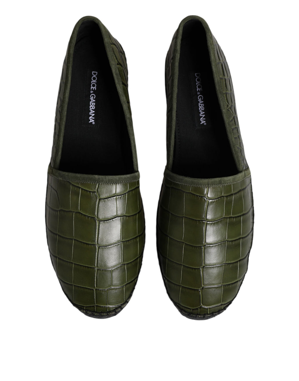 Dolce &amp; Gabbana – Espadrilles-Schlupfschuhe aus exotischem Leder in Grün