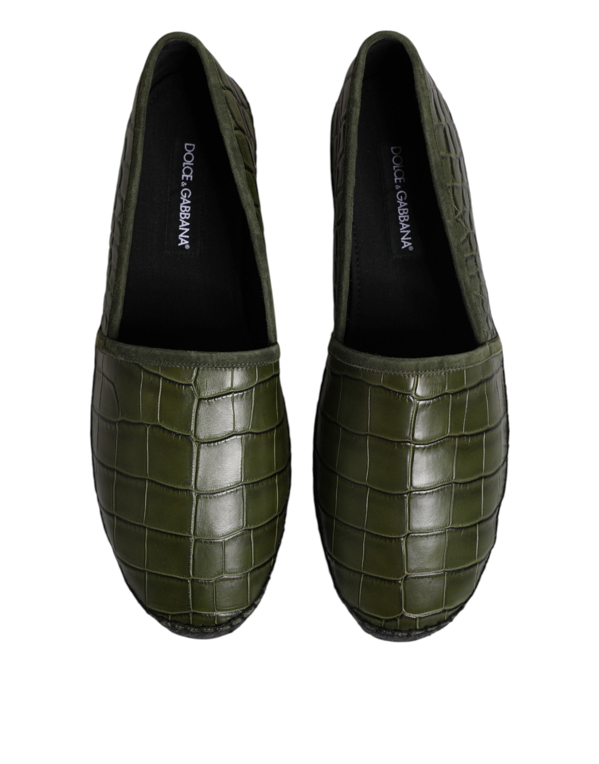Dolce &amp; Gabbana – Espadrilles-Schlupfschuhe aus exotischem Leder in Grün