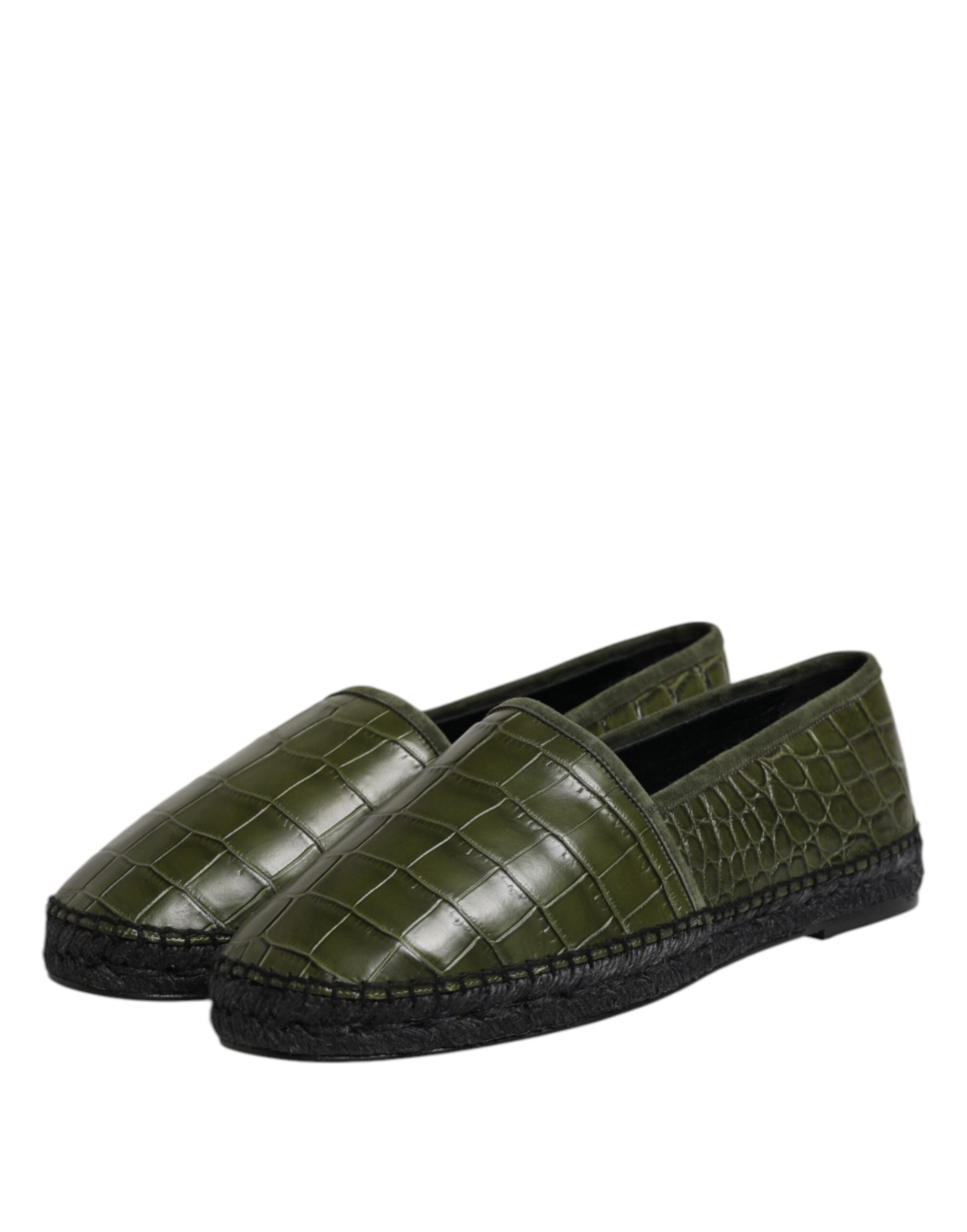 Dolce &amp; Gabbana – Espadrilles-Schlupfschuhe aus exotischem Leder in Grün