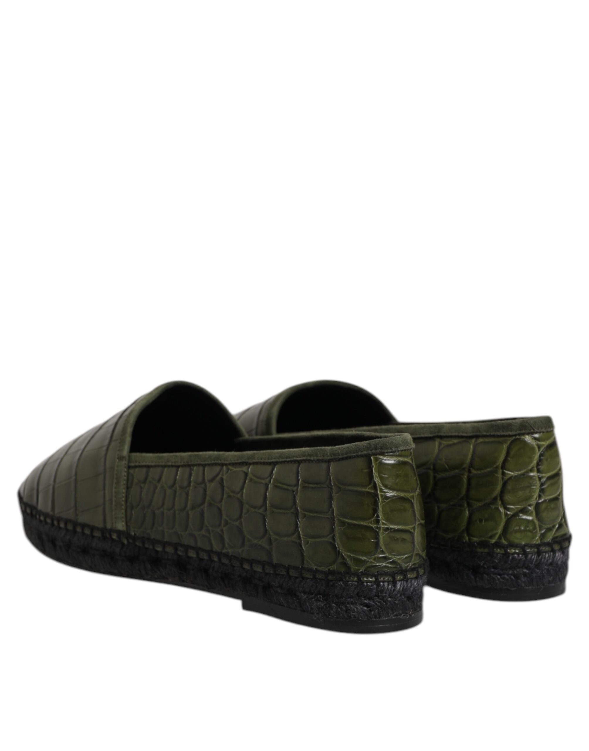 Dolce &amp; Gabbana – Espadrilles-Schlupfschuhe aus exotischem Leder in Grün