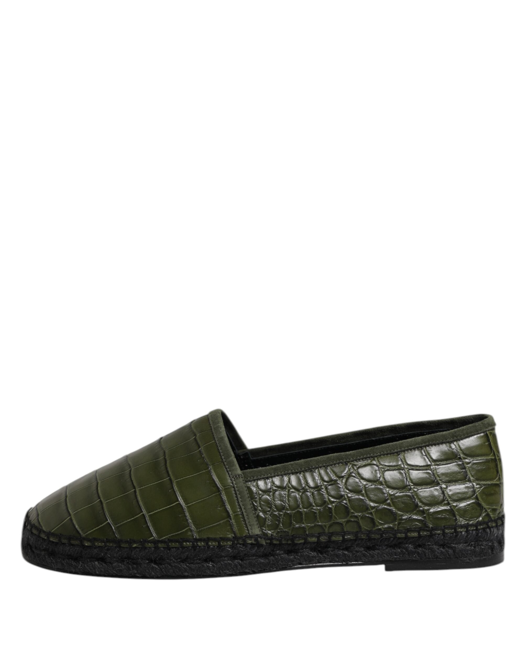 Dolce &amp; Gabbana – Espadrilles-Schlupfschuhe aus exotischem Leder in Grün