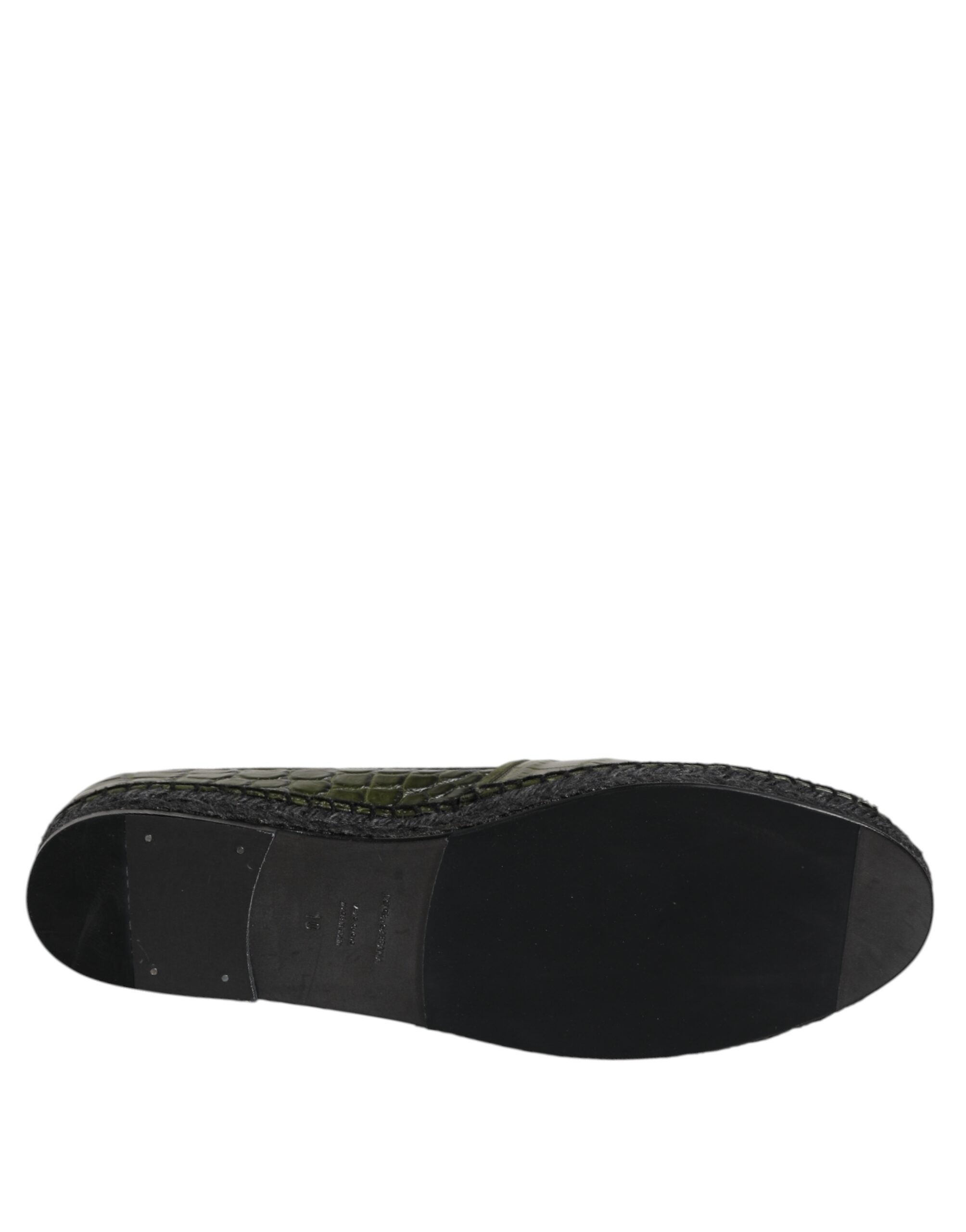 Dolce &amp; Gabbana – Espadrilles-Schlupfschuhe aus exotischem Leder in Grün