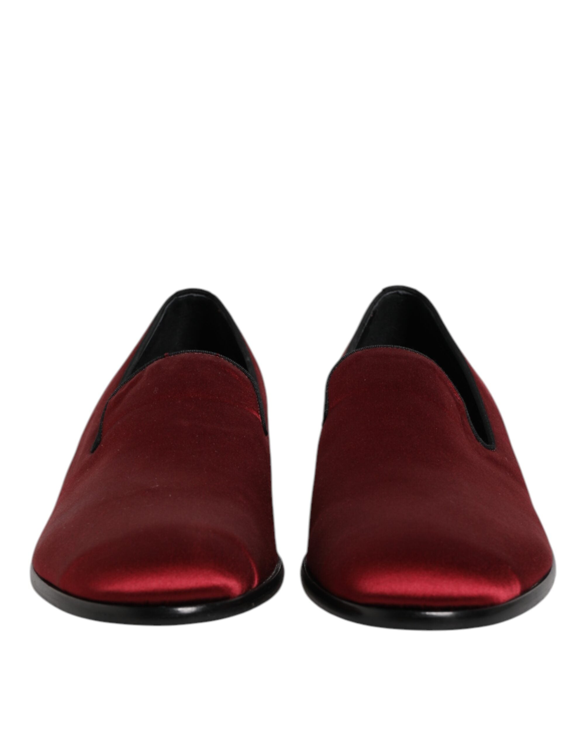 Dolce &amp; Gabbana – Slipper aus rotem Samt, formelle Schuhe