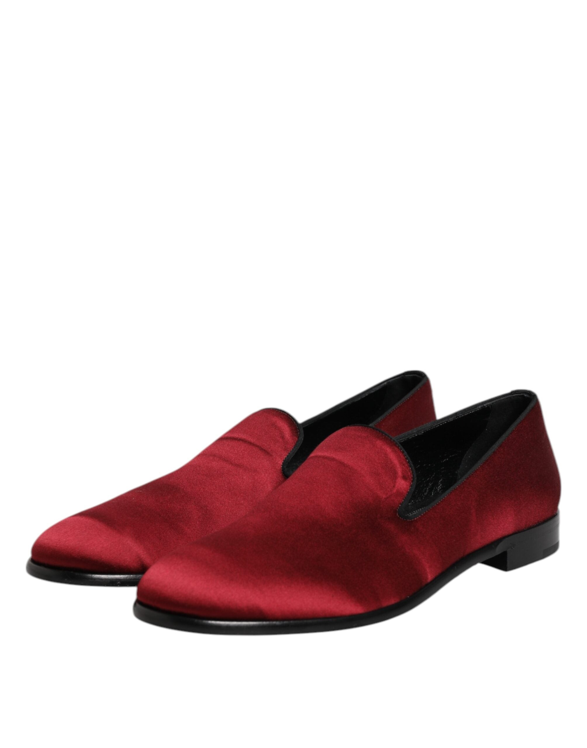 Dolce &amp; Gabbana – Slipper aus rotem Samt, formelle Schuhe