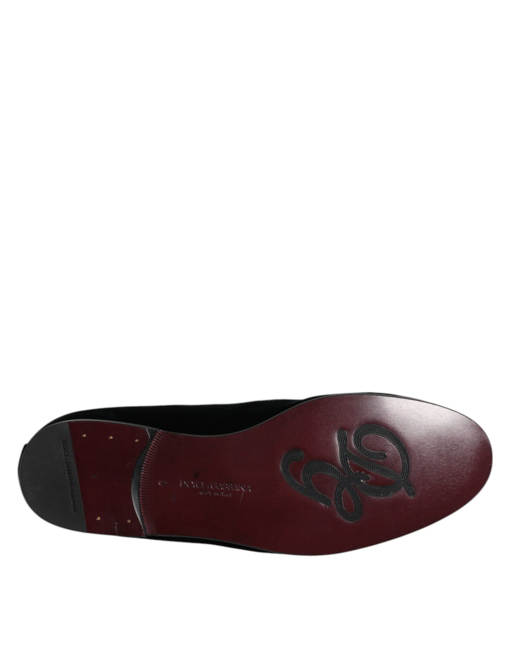 Dolce &amp; Gabbana – Loafer-Schlupfschuhe aus schwarzem Samt mit Verzierung