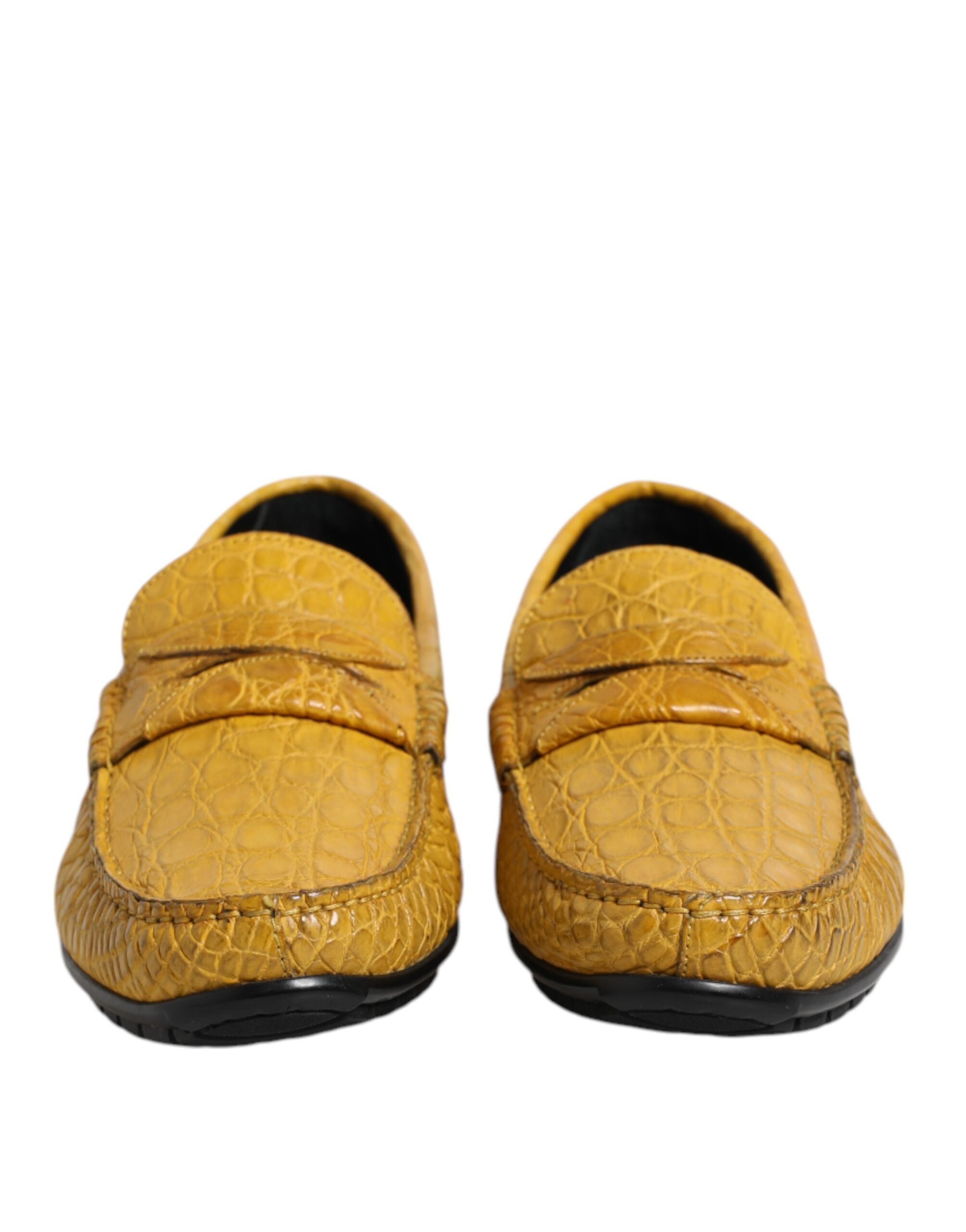 Dolce &amp; Gabbana – Slipper aus exotischem Leder in Gelb
