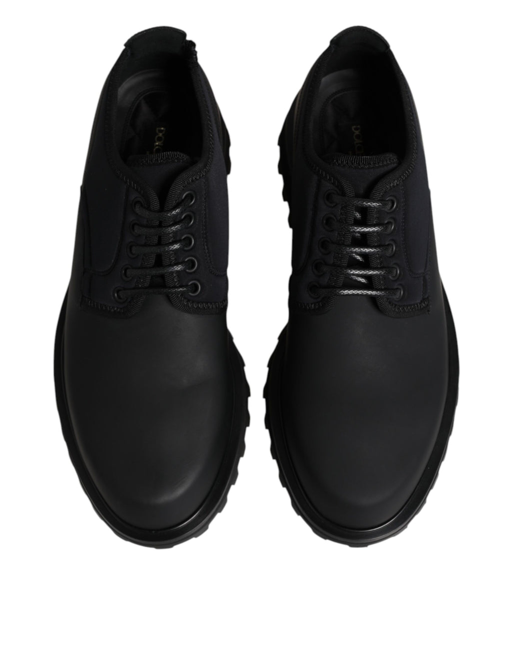 Dolce &amp; Gabbana – Trekking-Schnürschuhe aus schwarzem Leder