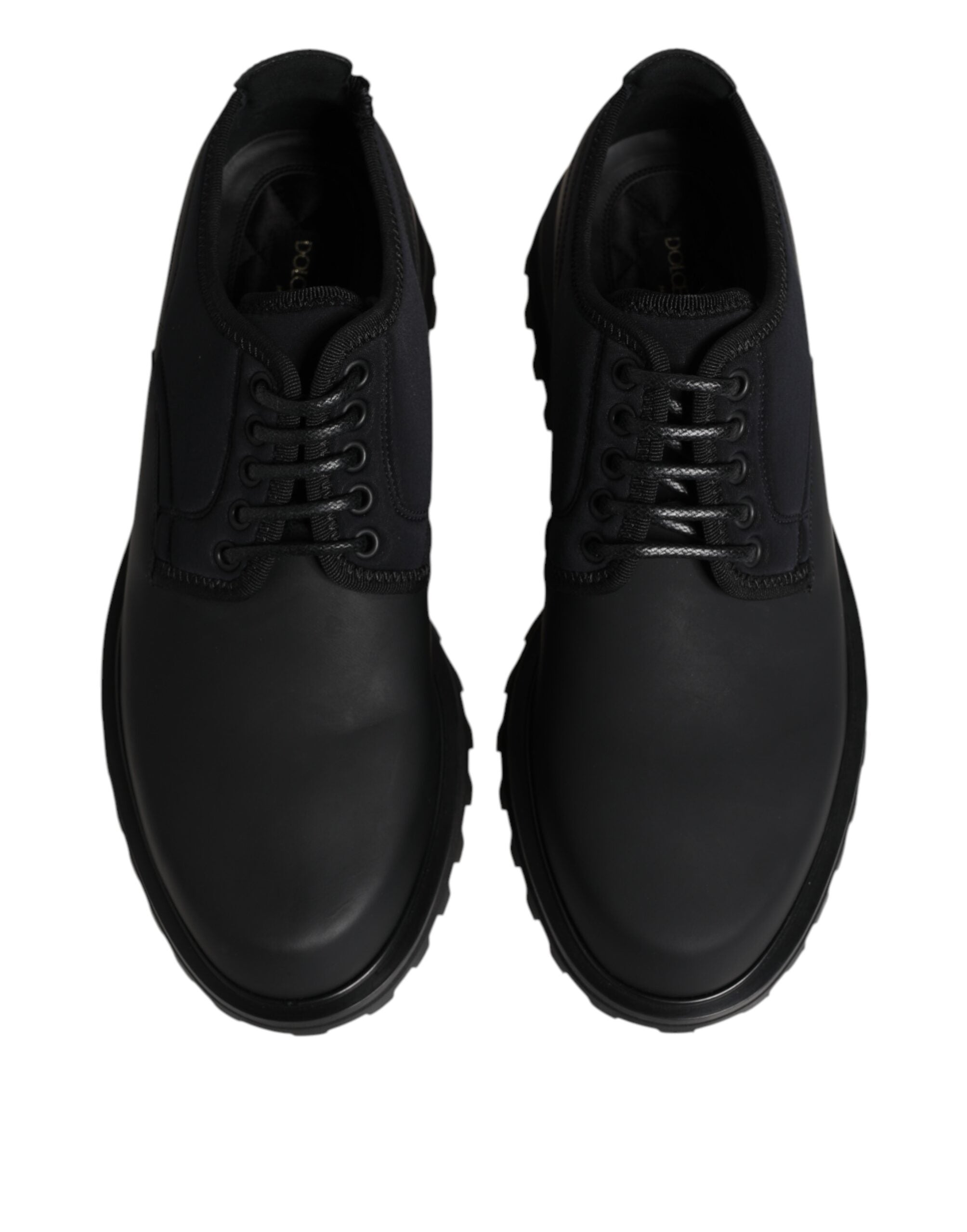 Dolce &amp; Gabbana – Trekking-Schnürschuhe aus schwarzem Leder