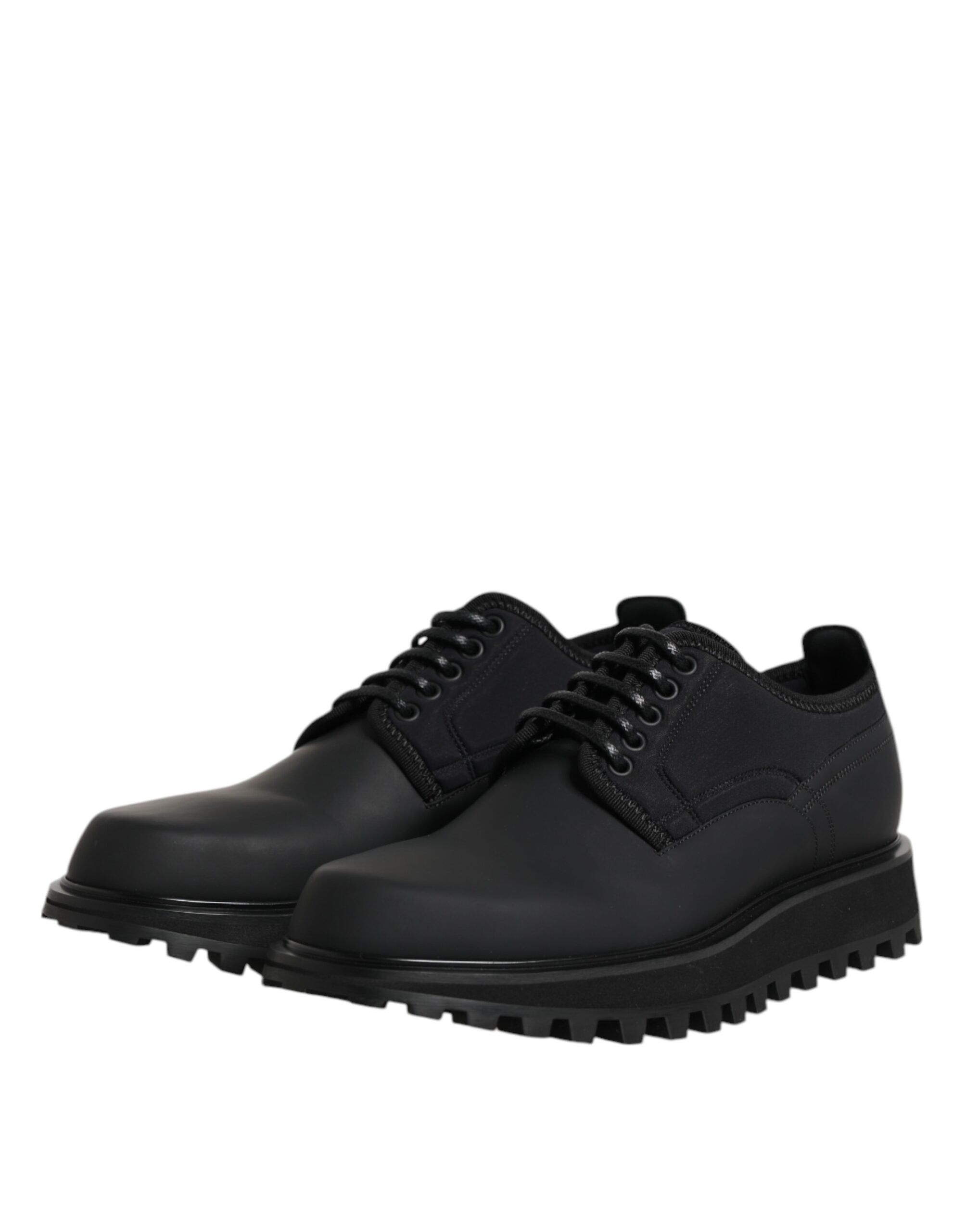 Dolce &amp; Gabbana – Trekking-Schnürschuhe aus schwarzem Leder