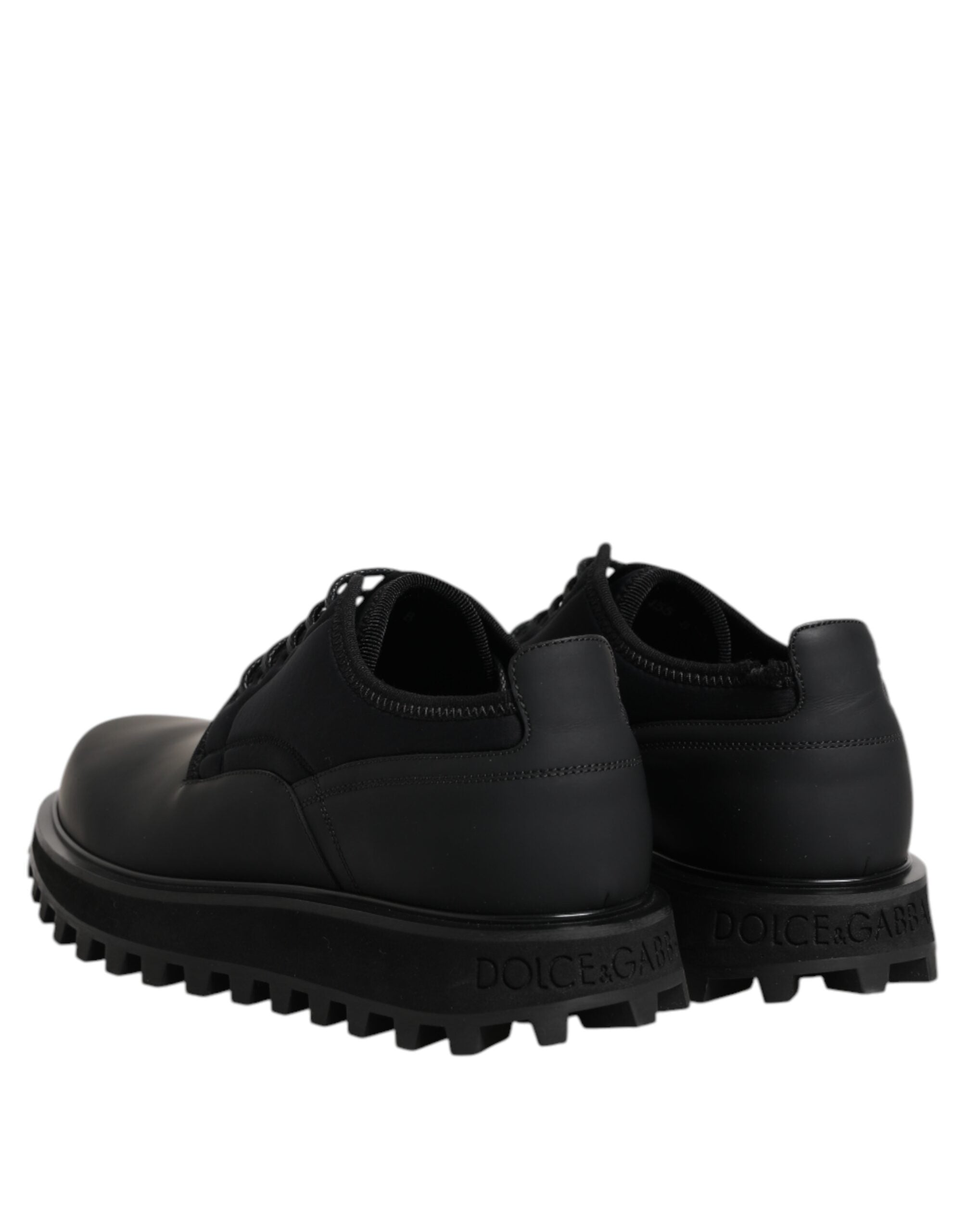 Dolce &amp; Gabbana – Trekking-Schnürschuhe aus schwarzem Leder