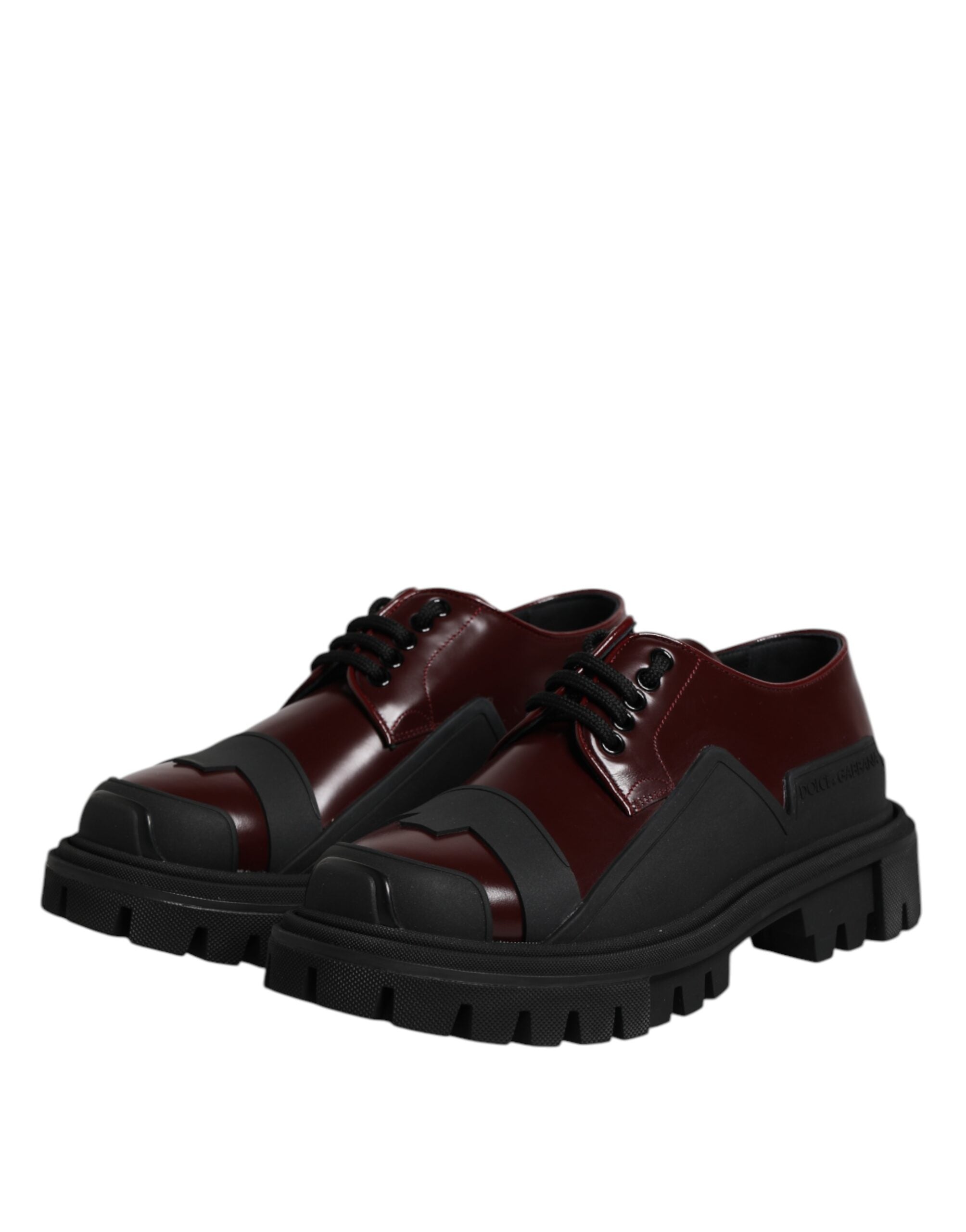 Dolce &amp; Gabbana – Rote Trekking-Schnürschuhe aus Leder