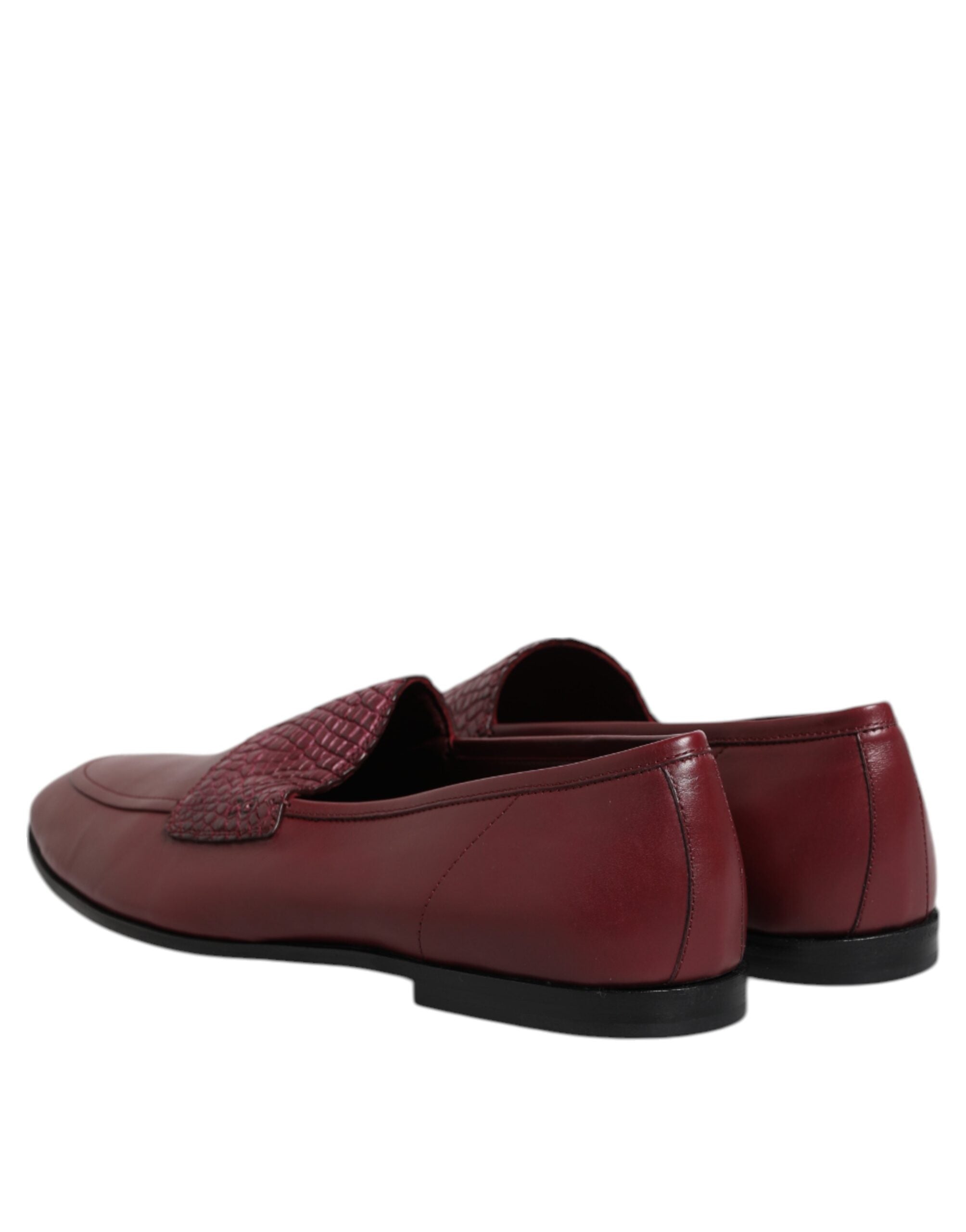 Dolce &amp; Gabbana – Formelle Slipper aus burgunderrotem Kalbsleder