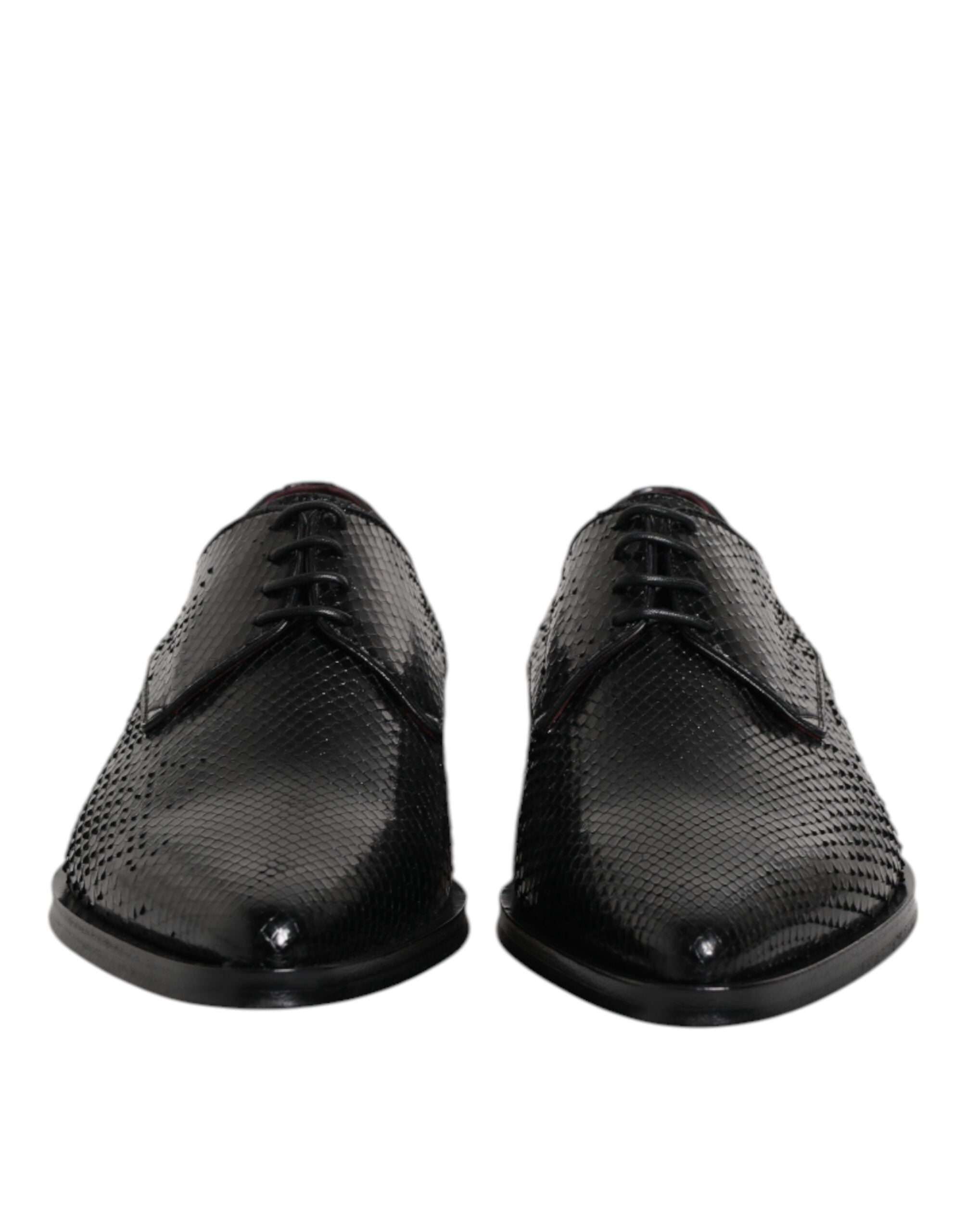 Dolce &amp; Gabbana – Derby-Schuhe aus schwarzem Leder mit Schnürung für Herren