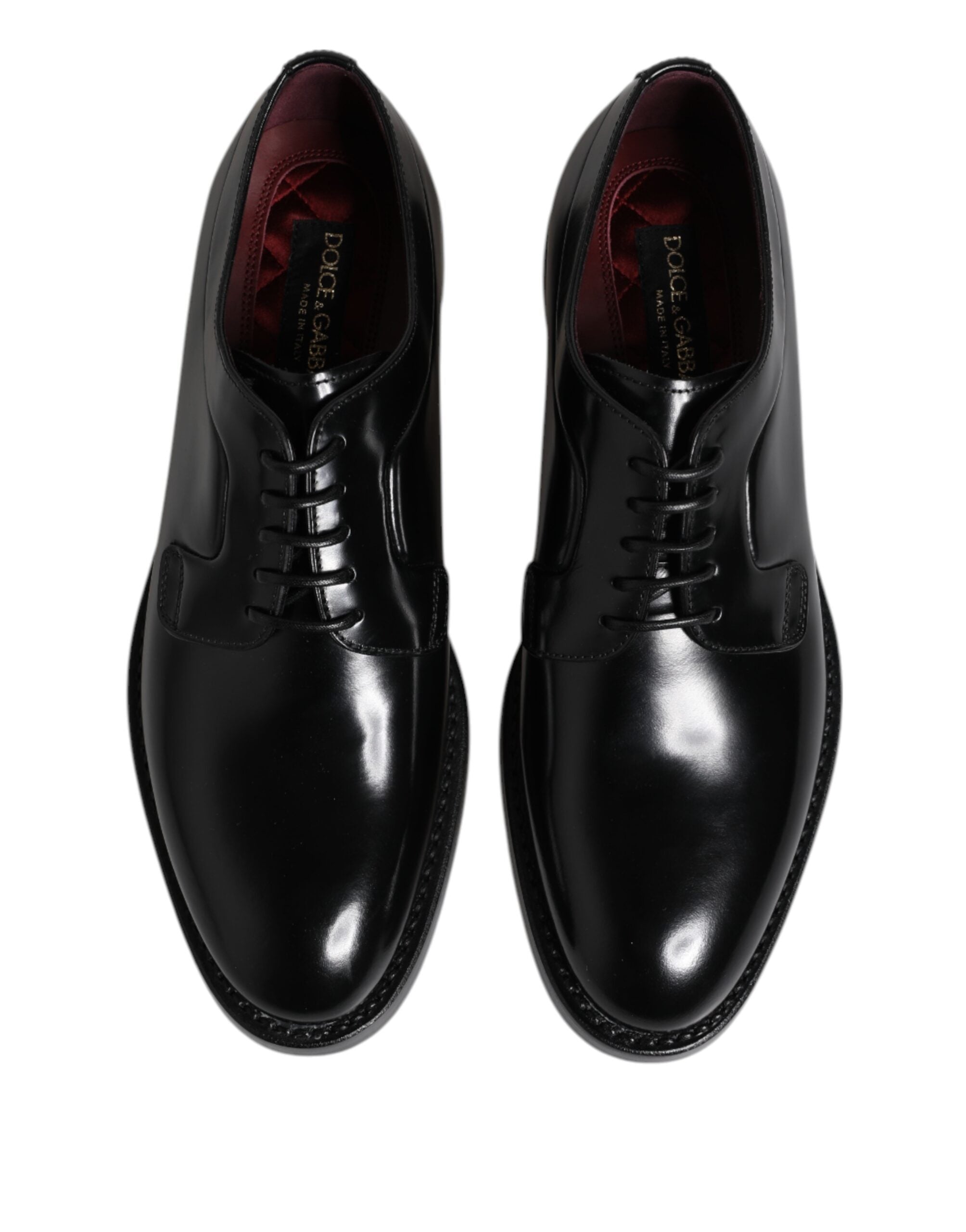 Dolce &amp; Gabbana – Schwarze Derby-Schnürschuhe aus Kalbsleder