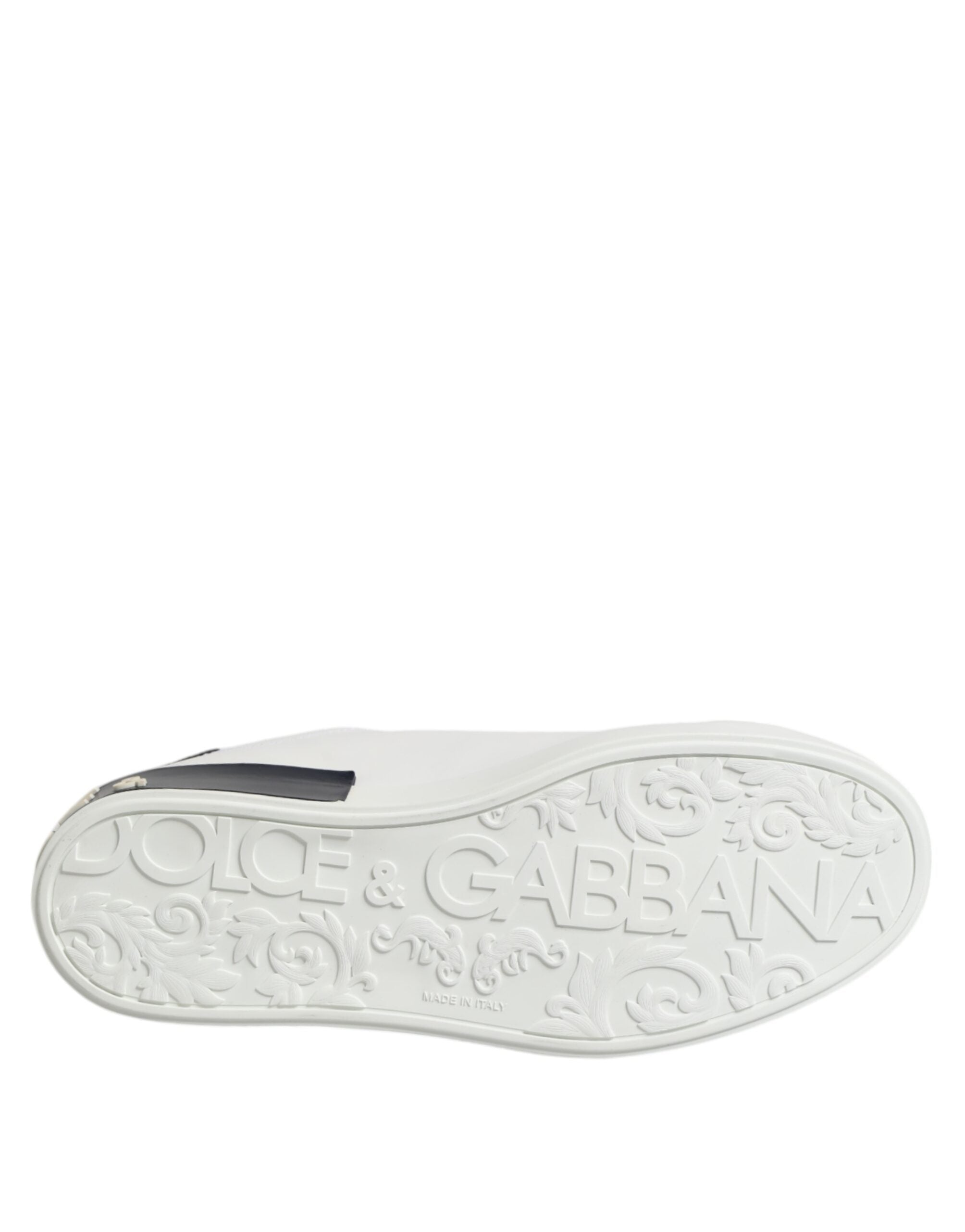Dolce &amp; Gabbana – Portofino-Sneaker aus weißem und schwarzem Leder