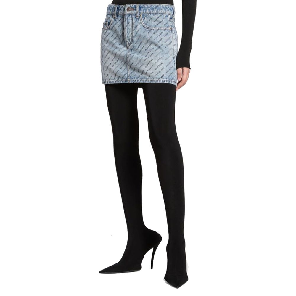 Jeansrock mit Balenciaga-Logoprint