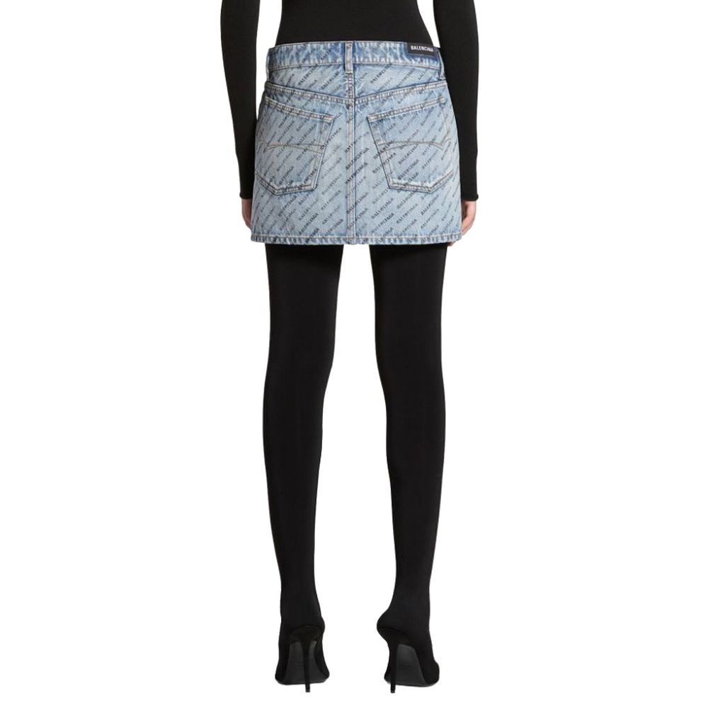Jeansrock mit Balenciaga-Logoprint
