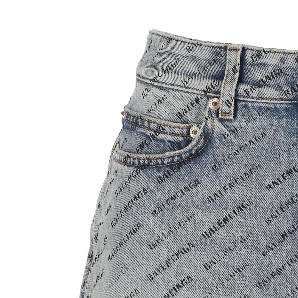 Jeansrock mit Balenciaga-Logoprint