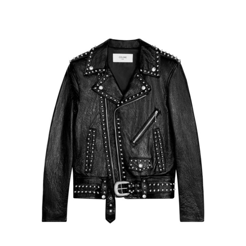 Celine Lederjacke mit Nieten
