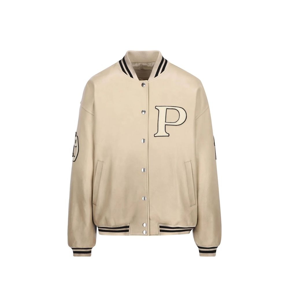 Prada – Gepolsterte Collegejacke aus Leder