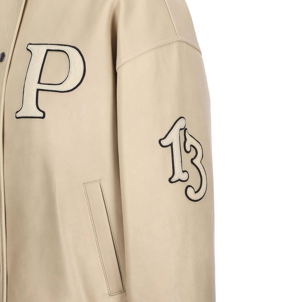 Prada – Gepolsterte Collegejacke aus Leder