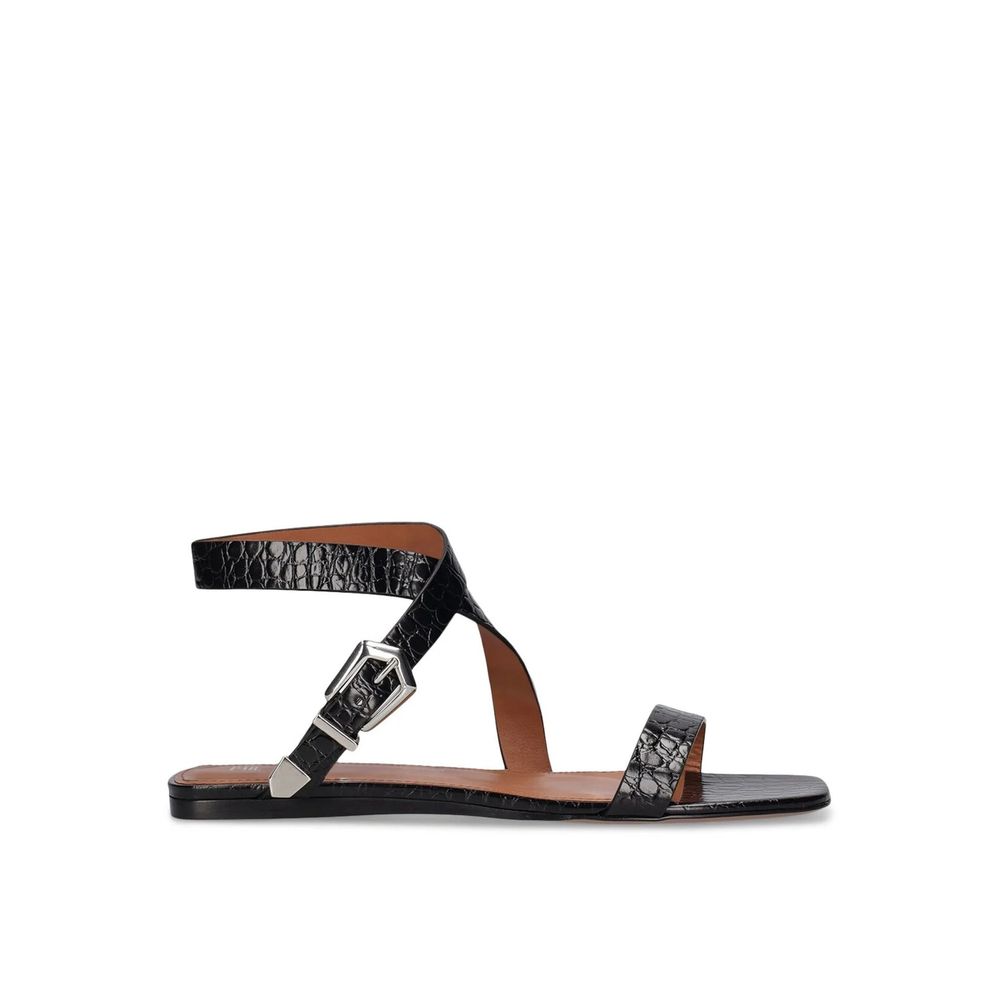 Paris Texas Lauren Flache Sandalen in Kroko-Optik