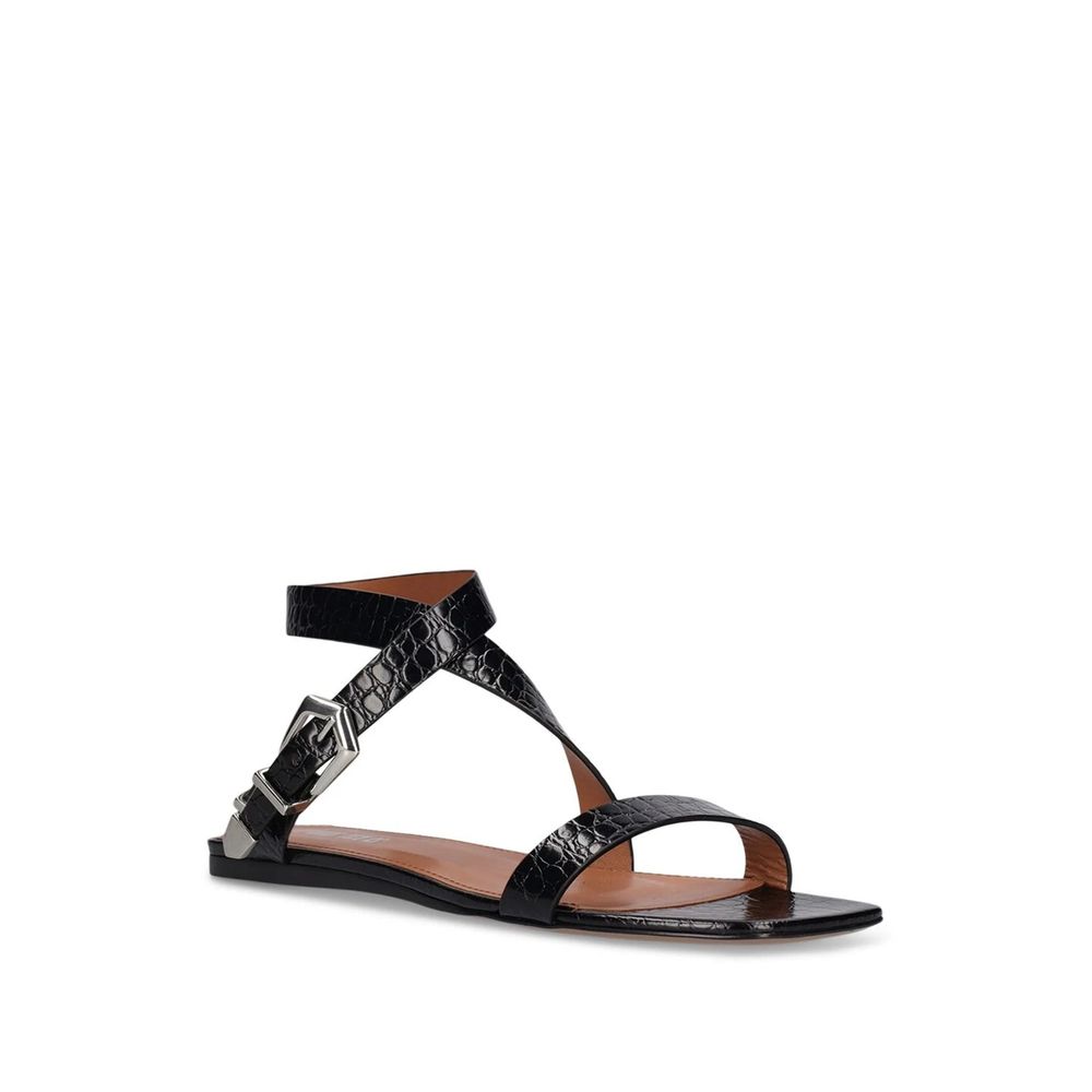 Paris Texas Lauren Flache Sandalen in Kroko-Optik