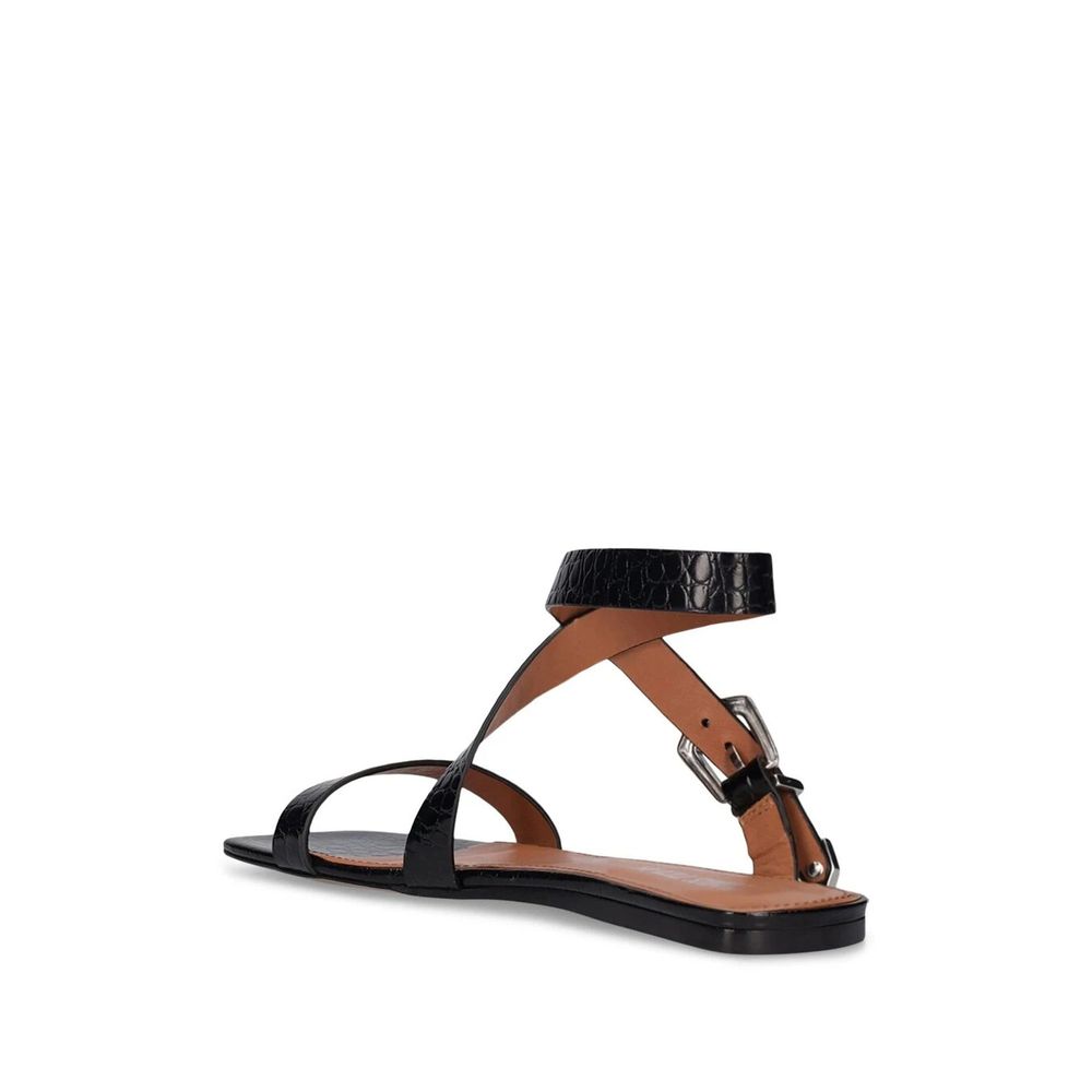 Paris Texas Lauren Flache Sandalen in Kroko-Optik