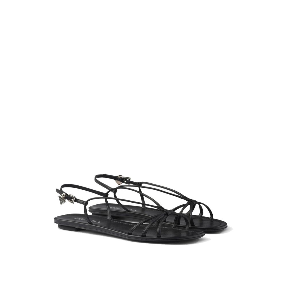 Prada Flache Ledersandalen