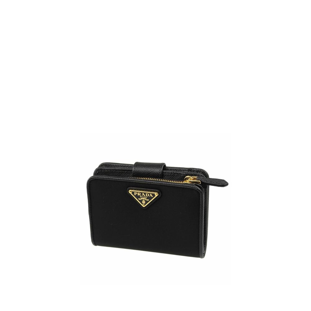 Prada Französische Brieftasche aus Nylon und Leder