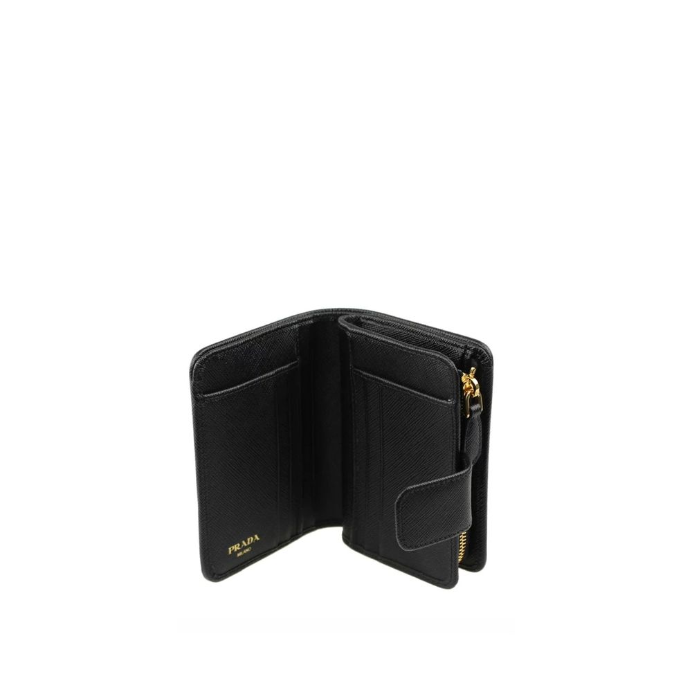 Prada Französische Brieftasche aus Nylon und Leder