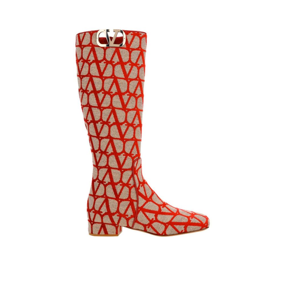 Valentino Garavani Canvas-Stiefel mit Logo