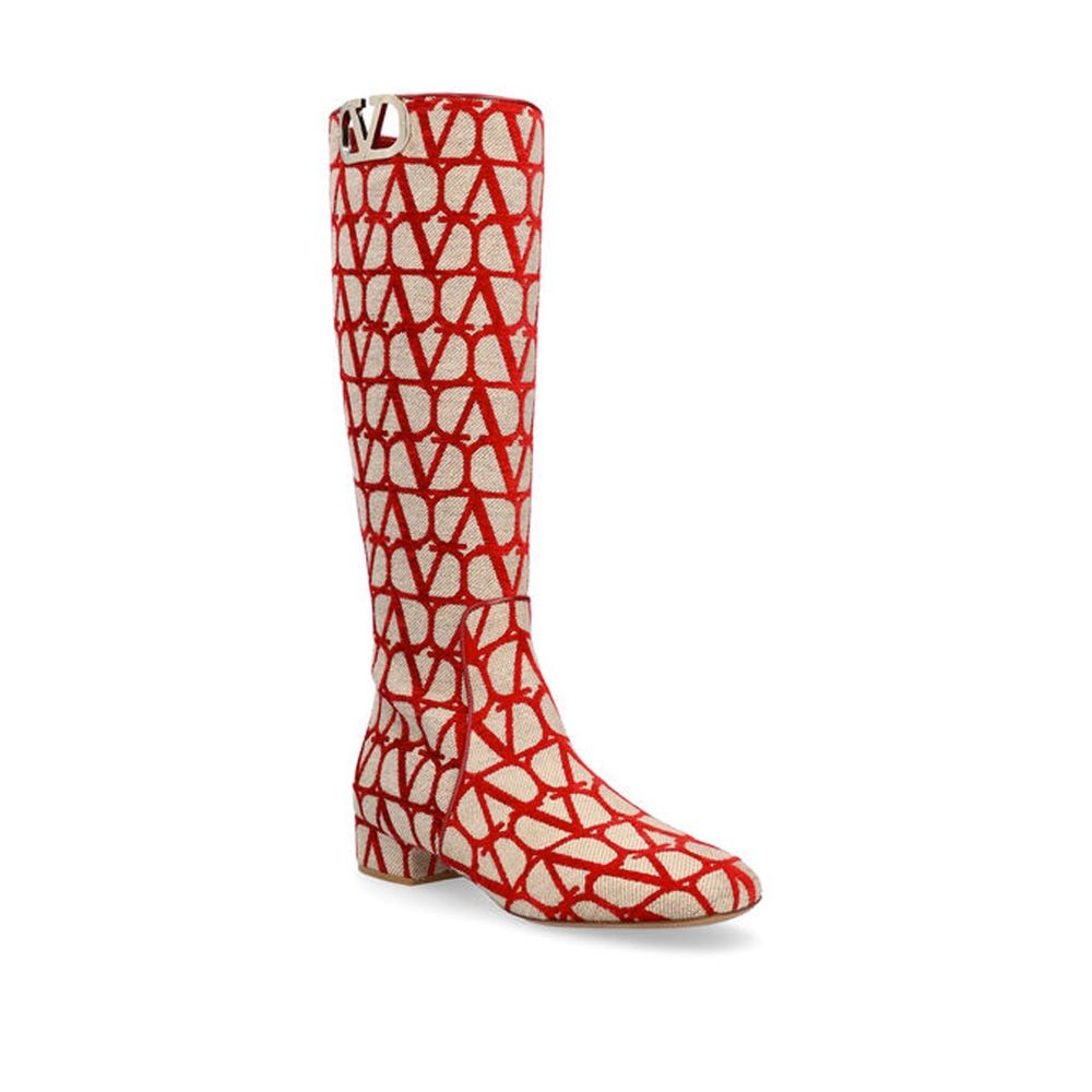 Valentino Garavani Canvas-Stiefel mit Logo