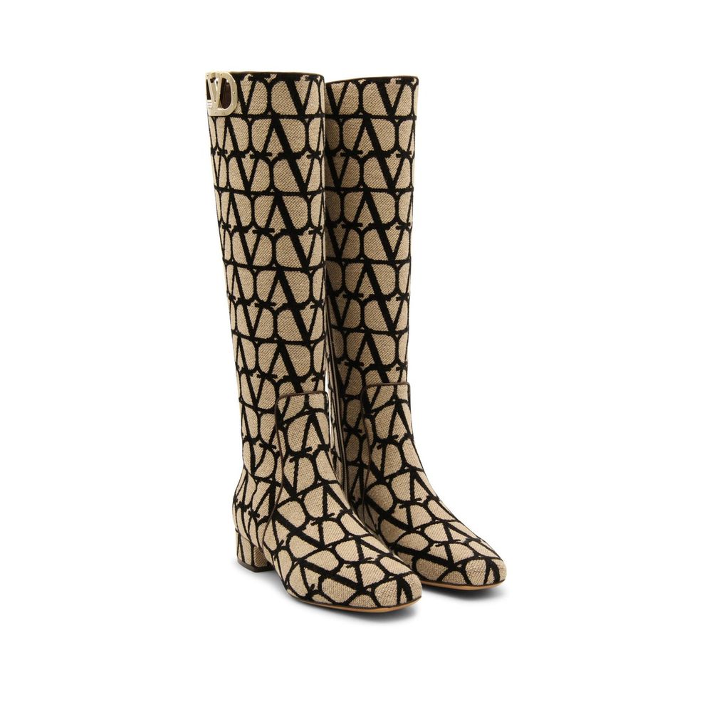 Valentino Garavani Canvas-Stiefel mit Logo