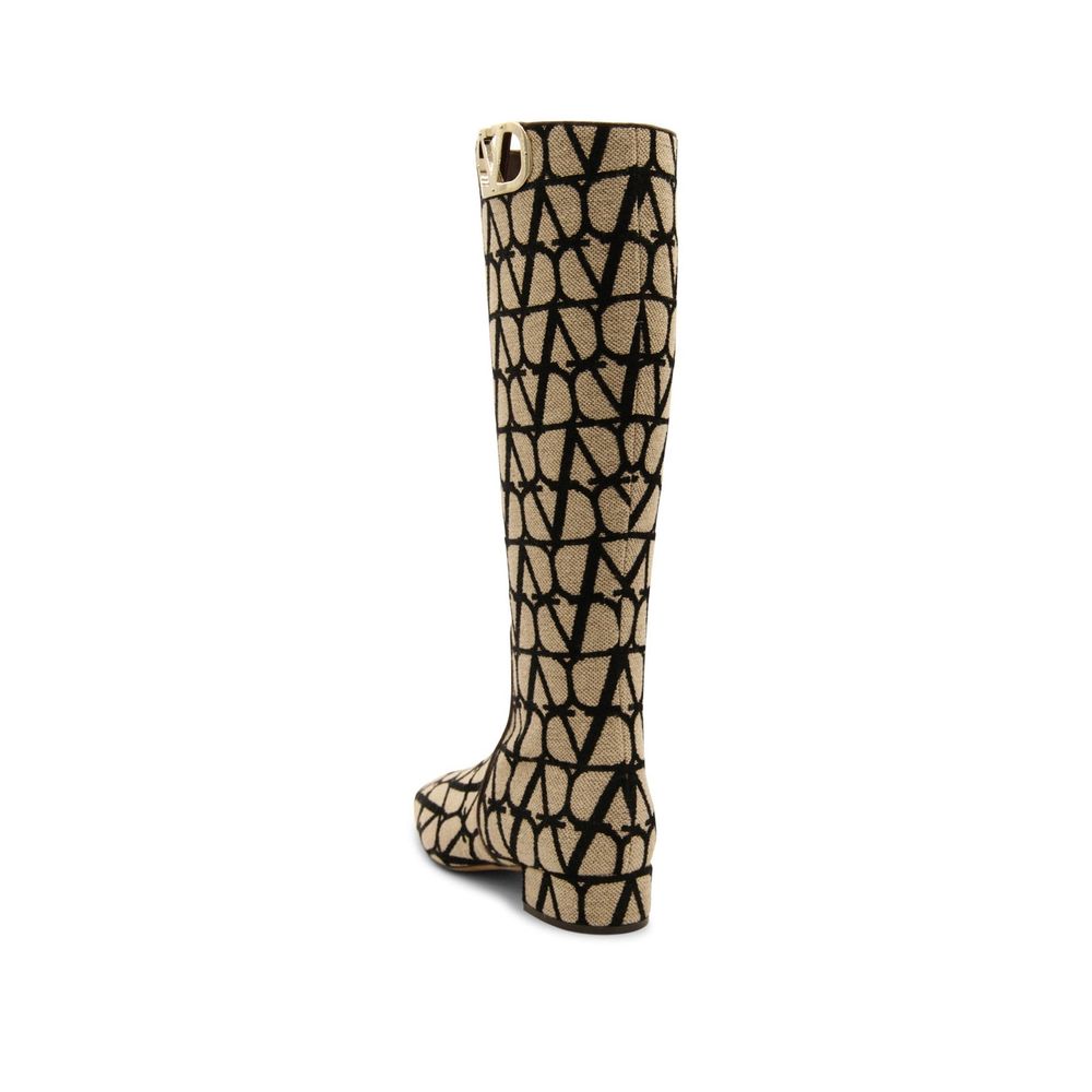 Valentino Garavani Canvas-Stiefel mit Logo