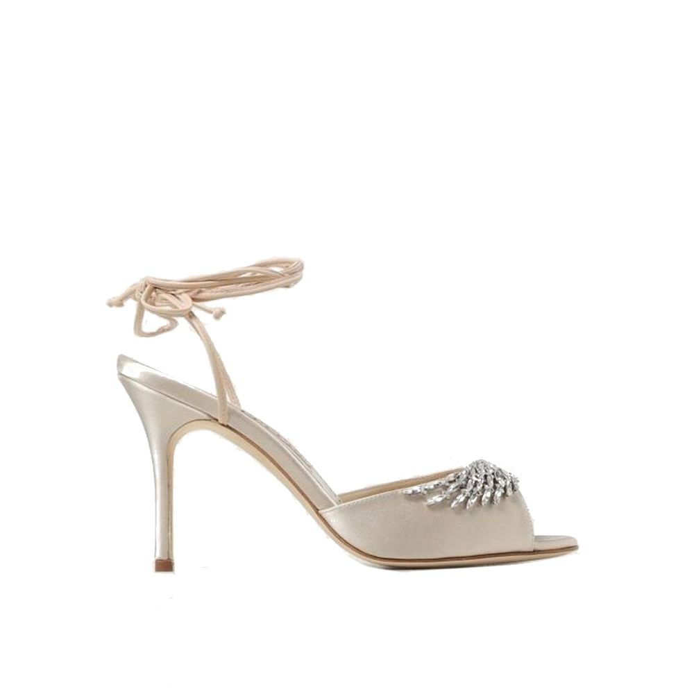 Manolo Blahnik Plumena 090 Satinsandalen