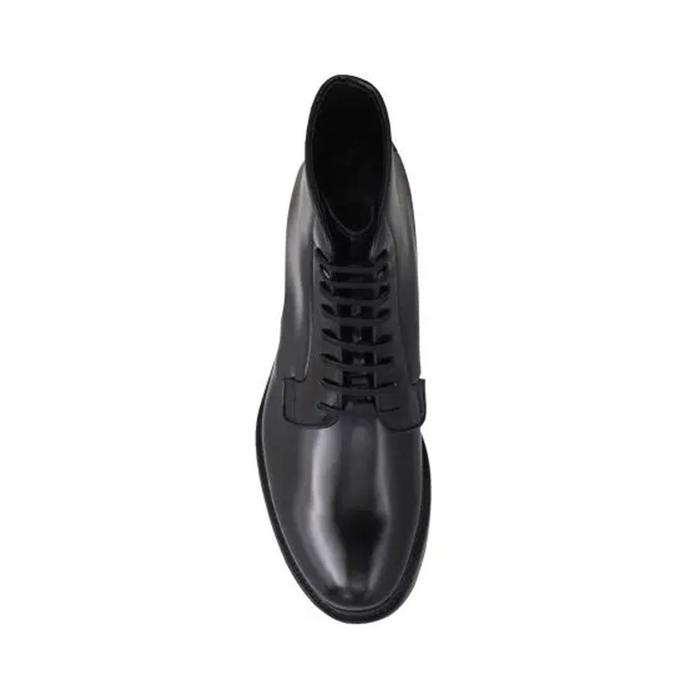 Prada Leder-Schnürstiefel
